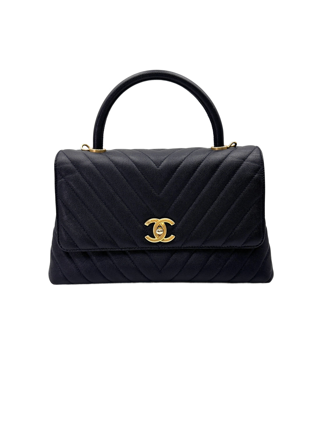 Chanel CoCo Handle Navy Quilted Calfskin Medium Size Shoulder Bag(26***66) CC2041