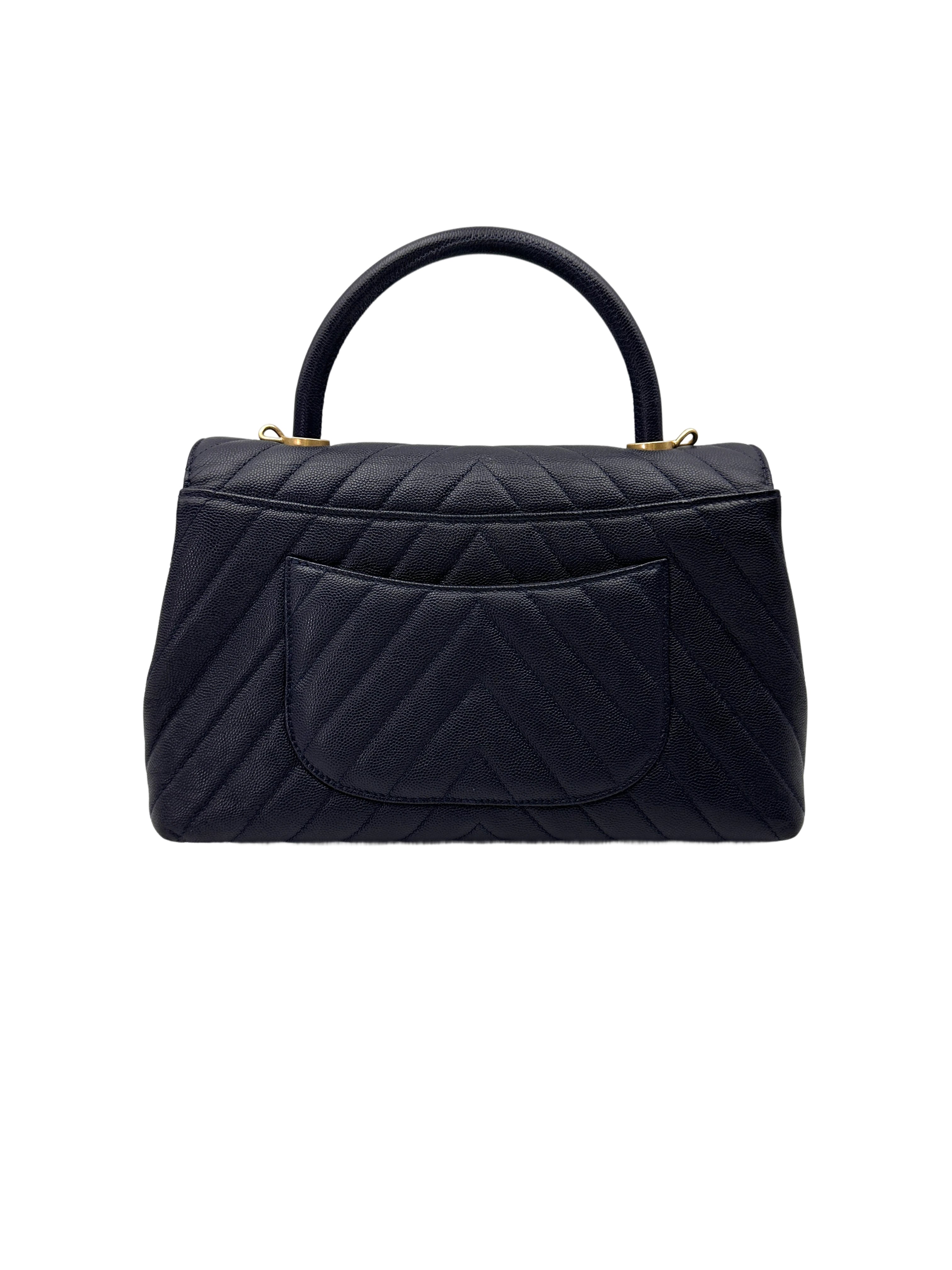 Chanel CoCo Handle Navy Quilted Calfskin Medium Size Shoulder Bag(26***66) CC2041