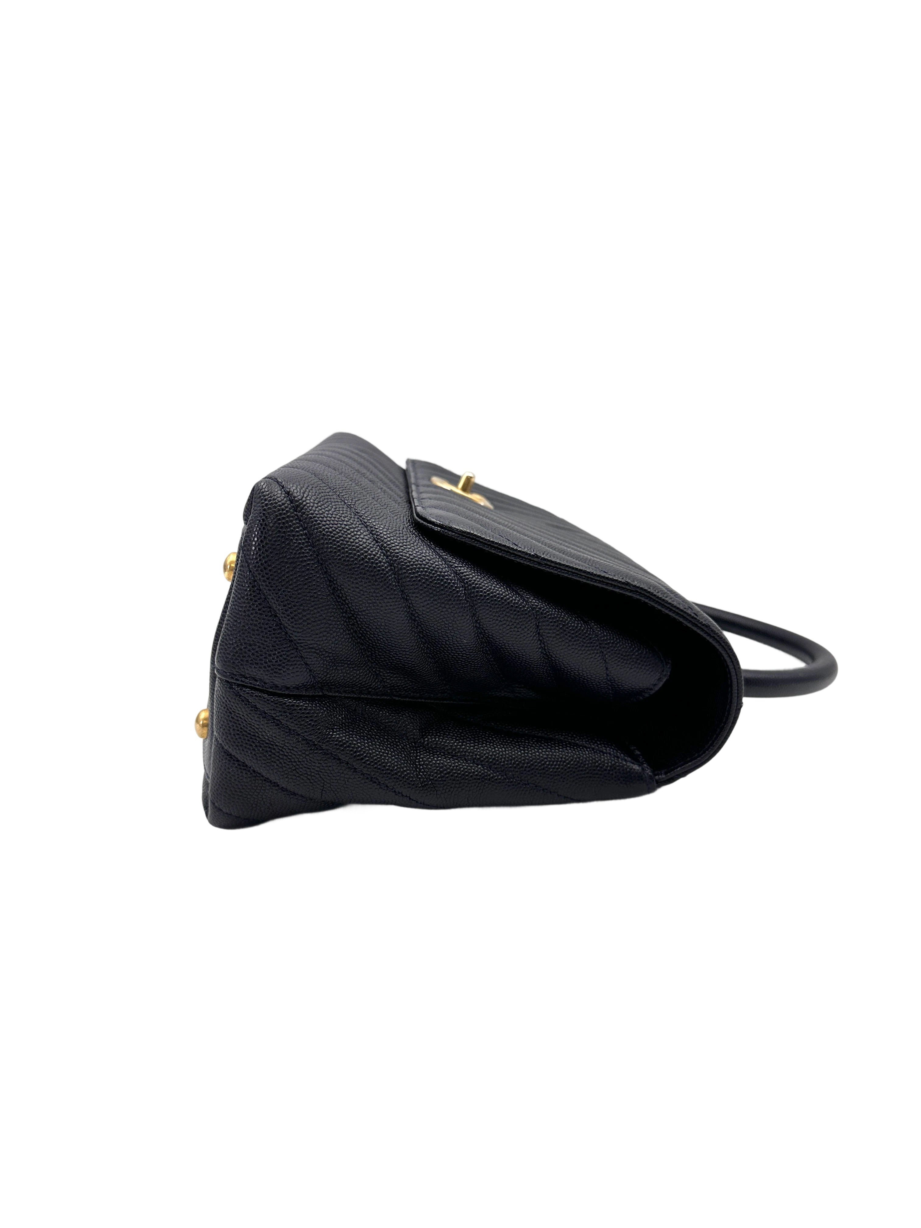 Chanel CoCo Handle Navy Quilted Calfskin Medium Size Shoulder Bag(26***66) CC2041