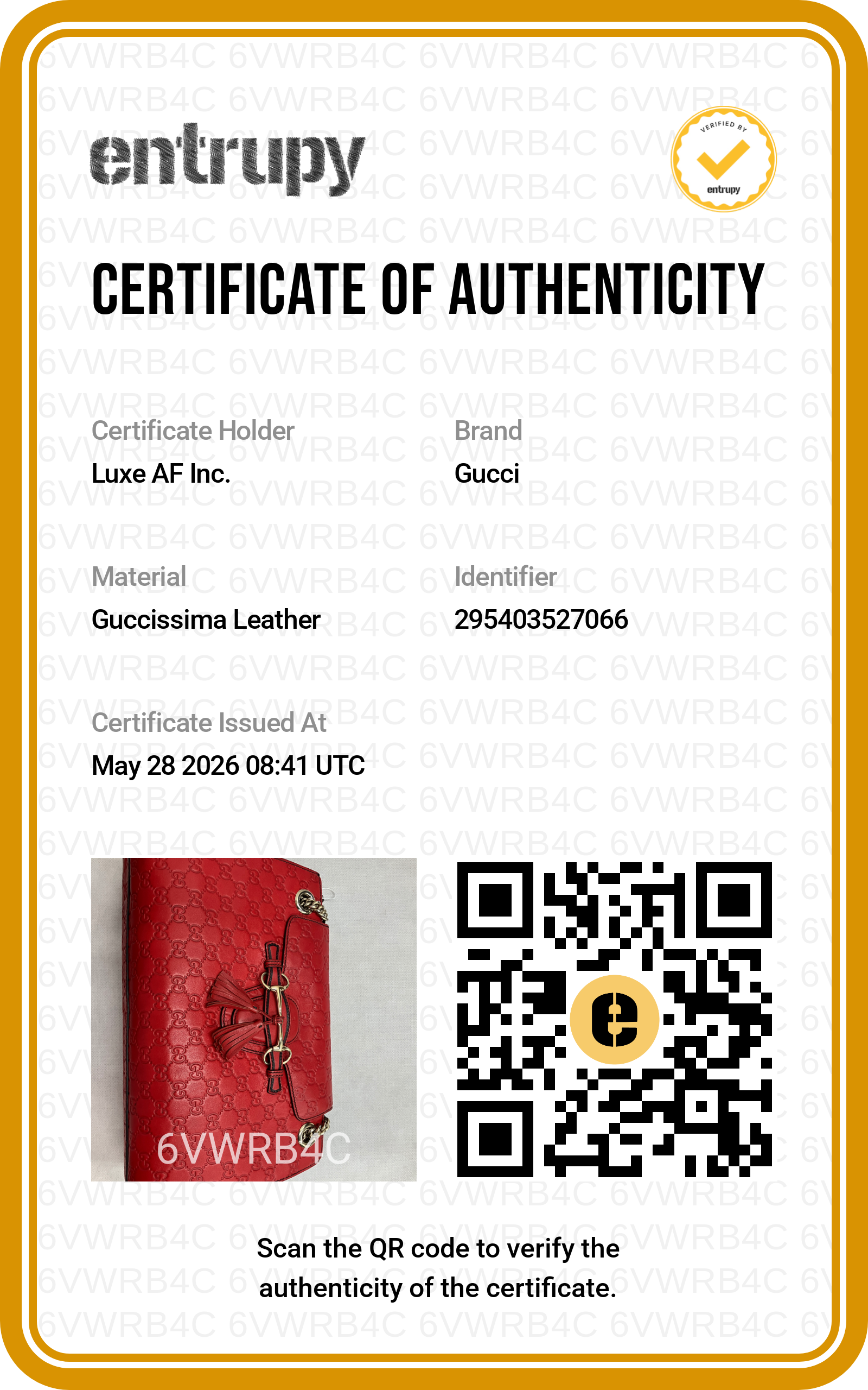 Gucci Emily Red Guccissima Leather Shoulder Bag GG1234