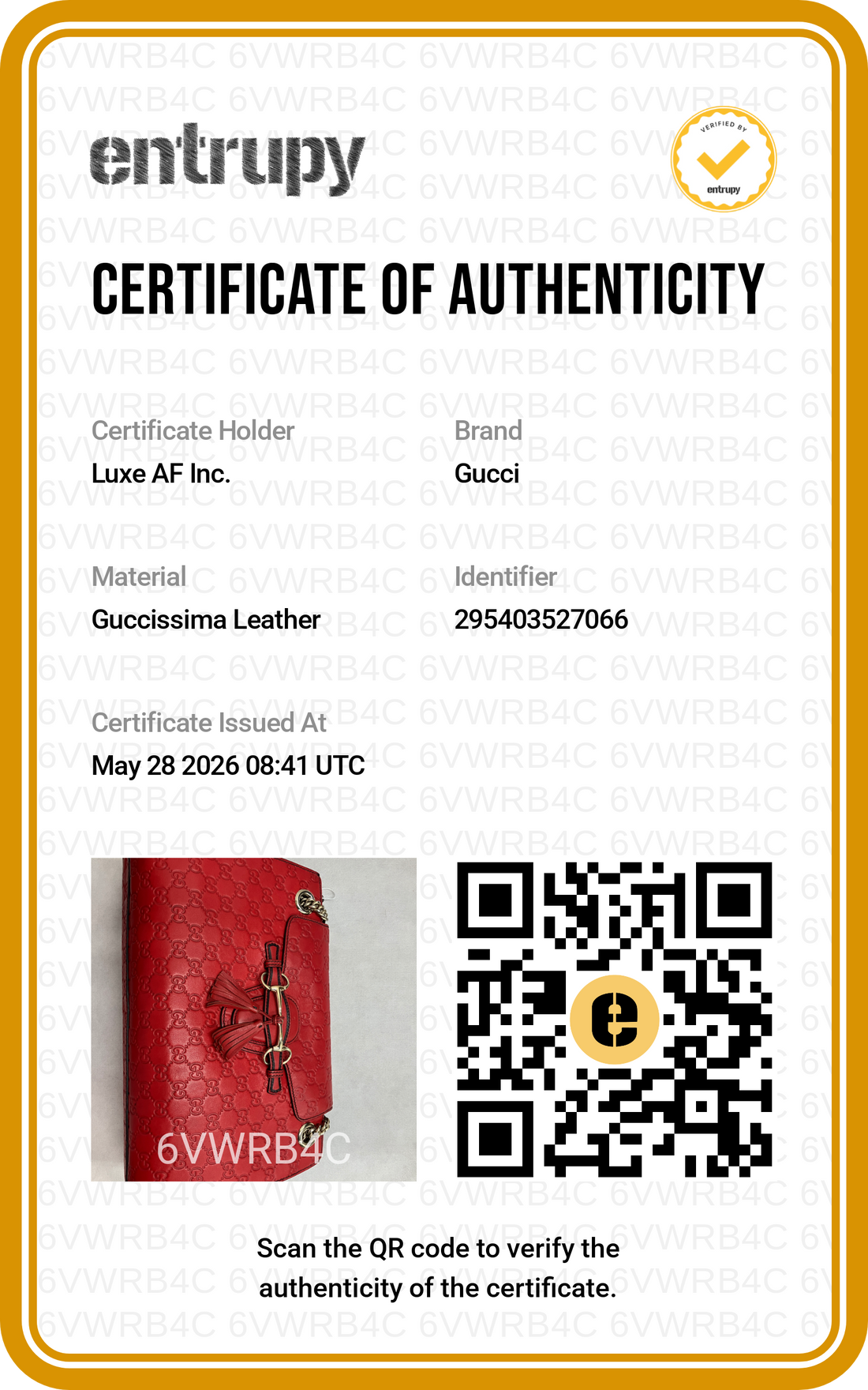 Gucci Emily Red Guccissima Leather Shoulder Bag GG1234