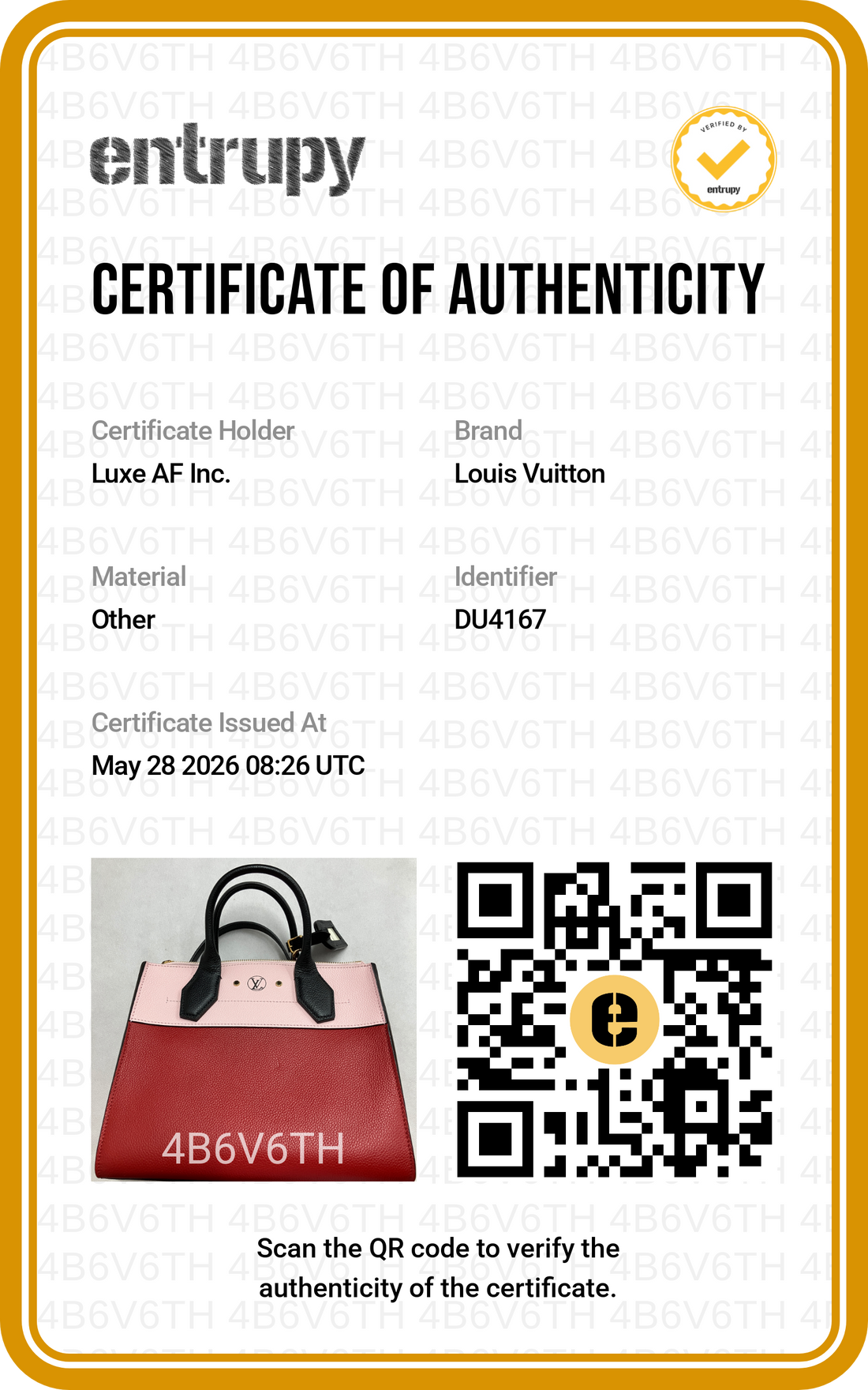 Louis Vuitton City Steamer PM Red/Pink Grained Leather Handle Bag LV2862