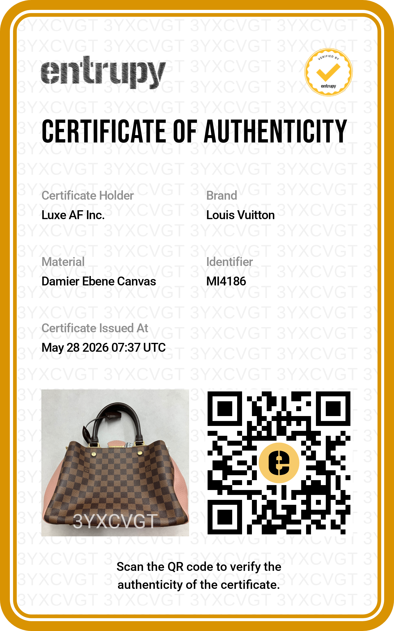 Louis Vuitton Brittany Damier Ebene Handle Bag LV2856