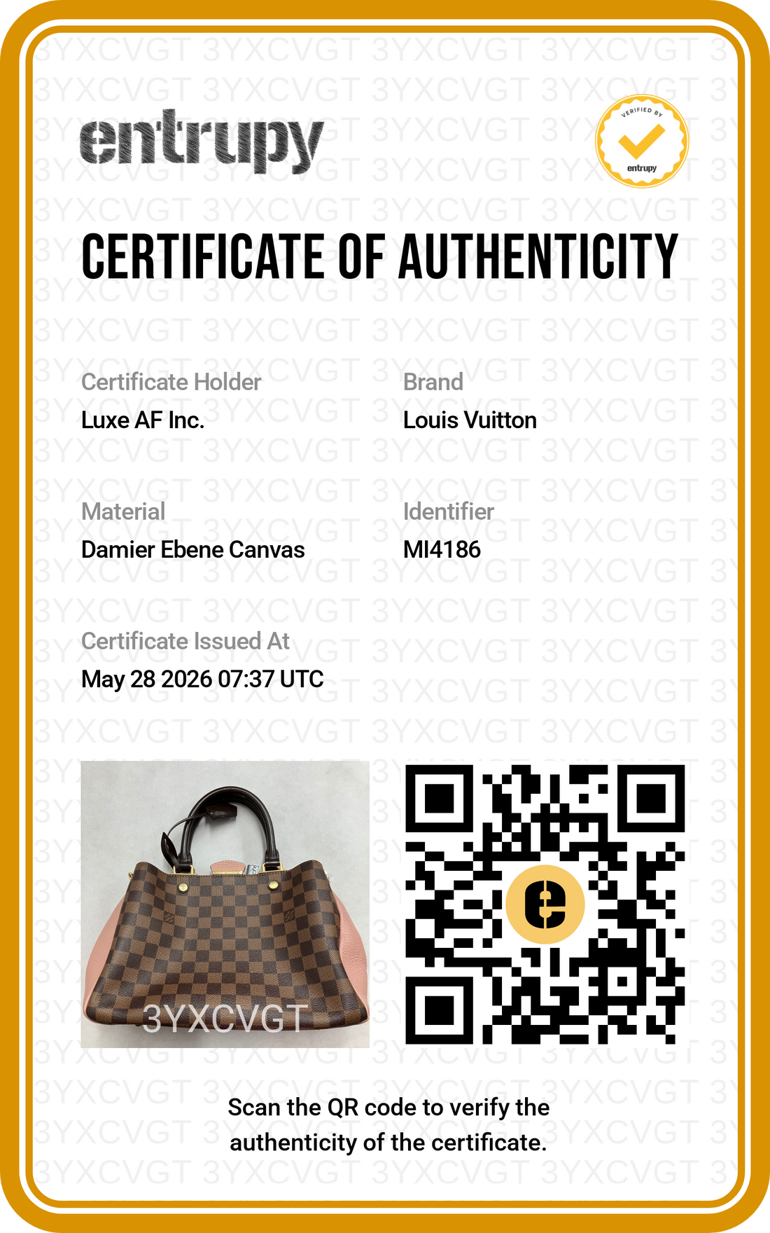 Louis Vuitton Brittany Damier Ebene Handle Bag LV2856
