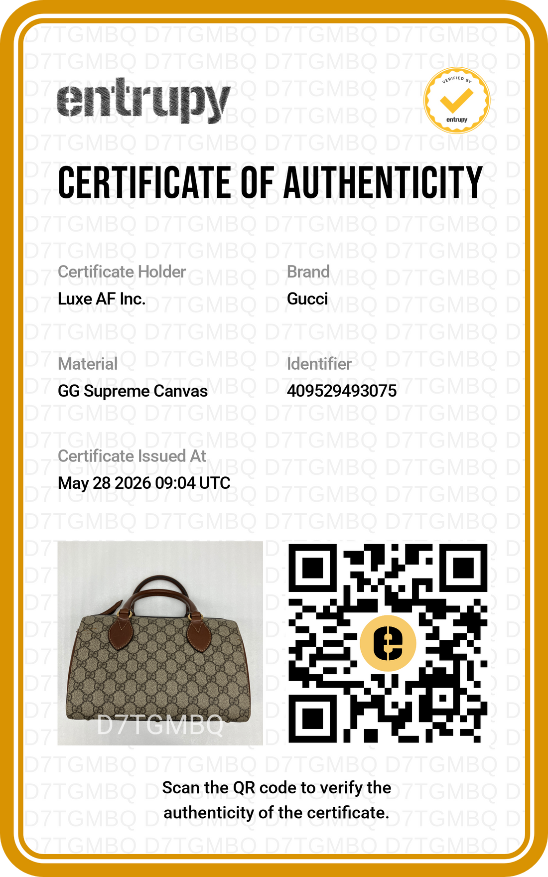 Gucci GG Supreme Canvas Leather Boston Bag GG1125