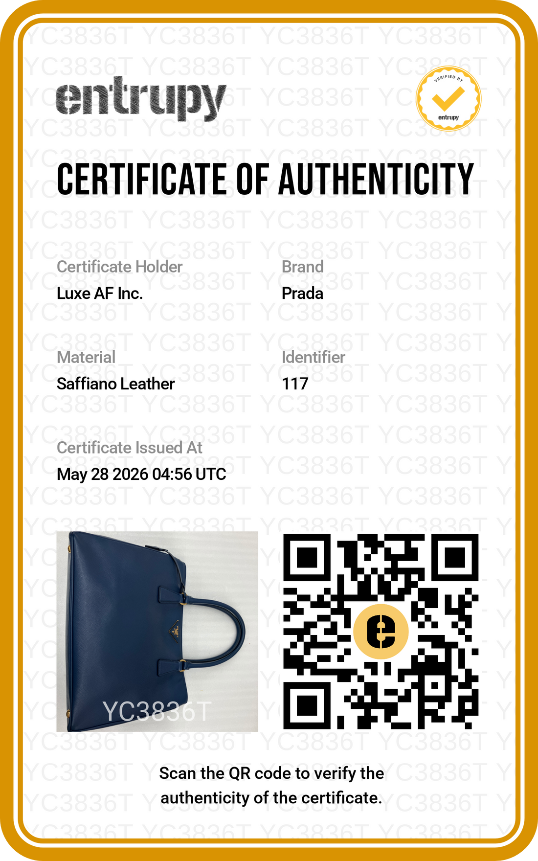 Prada Galleria Blue Saffiano Leather Handle Bag PR396