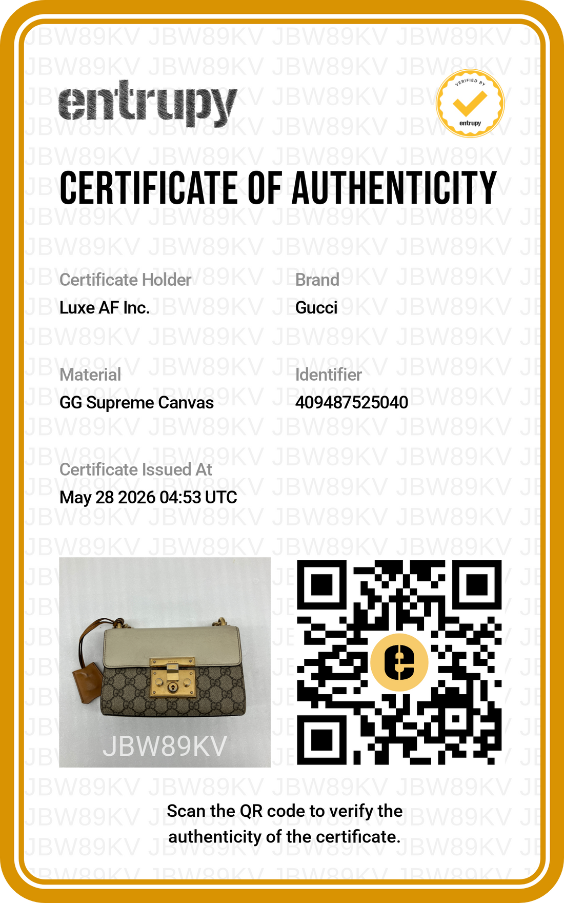 Gucci Padlock GG Canvas & White Leather Shoulder Bag GG1215