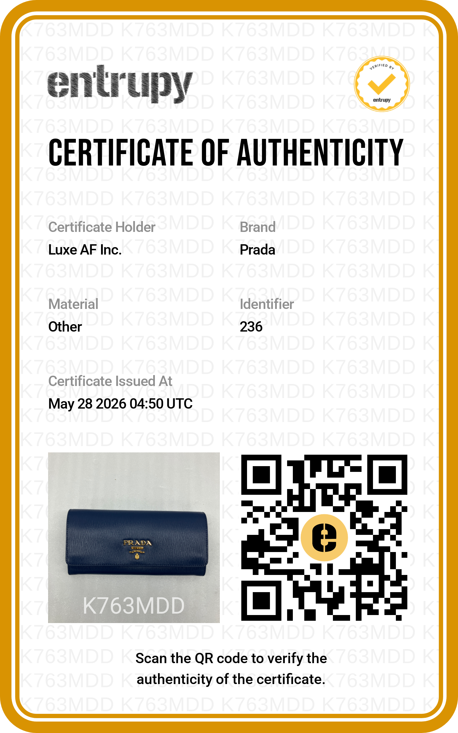 Prada Blue Epi Leather Wallet On Chain PR398