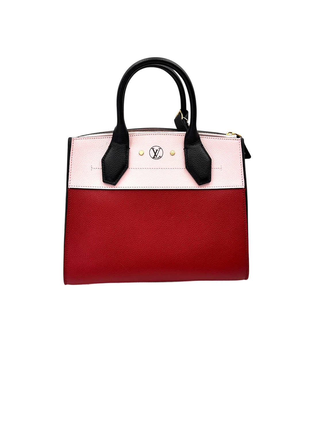 Louis Vuitton City Steamer PM Red/Pink Grained Leather Handle Bag LV2862