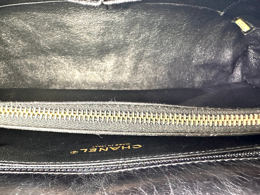 Chanel CoCo Handle Black Chevron Quilted Leather Large Size Shoulder Bag(24***91) CC2043