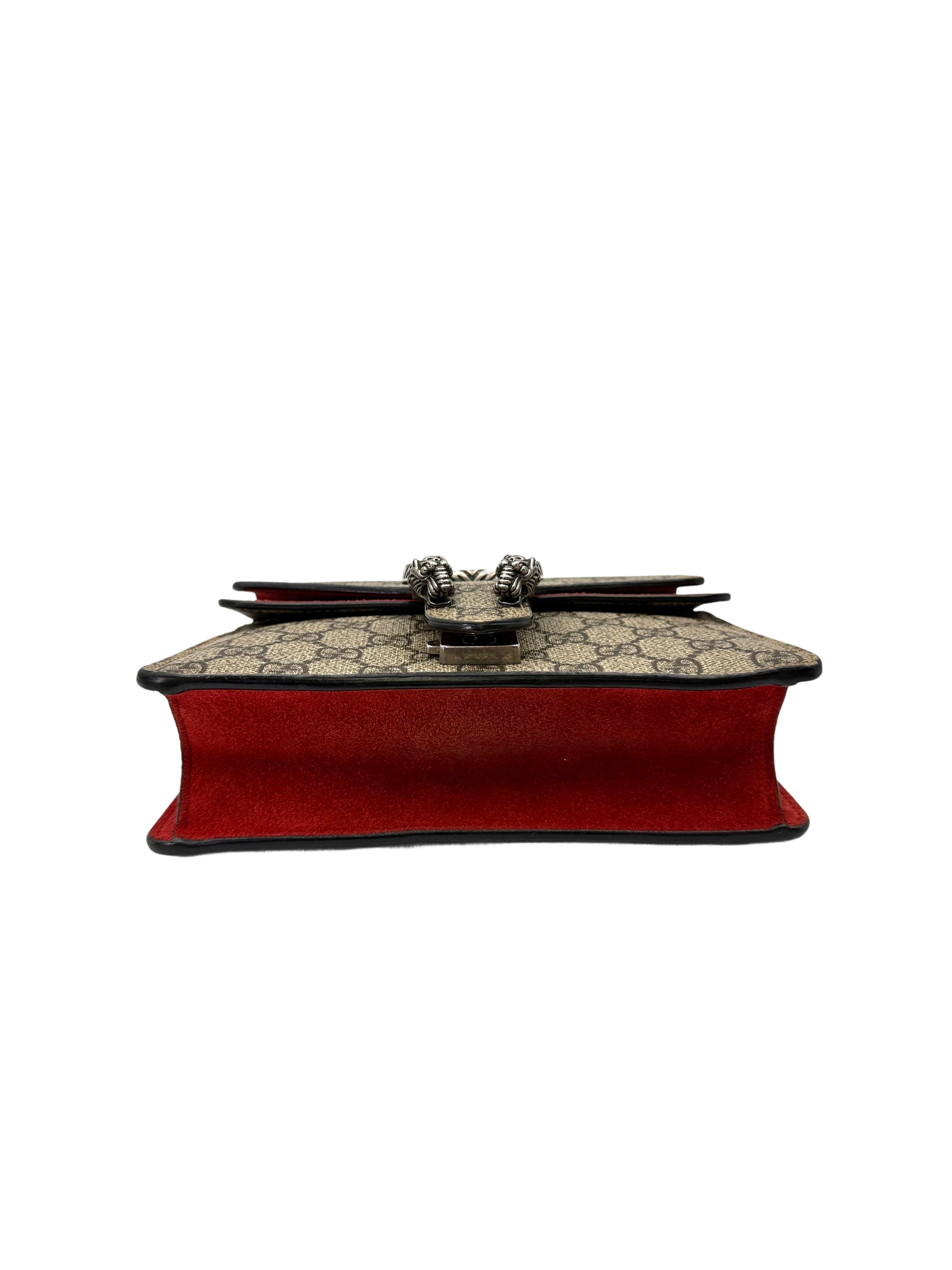 Gucci Dionysus GG Supreme Canvas Small Size Shoulder Bag With Red Tirm GG1124