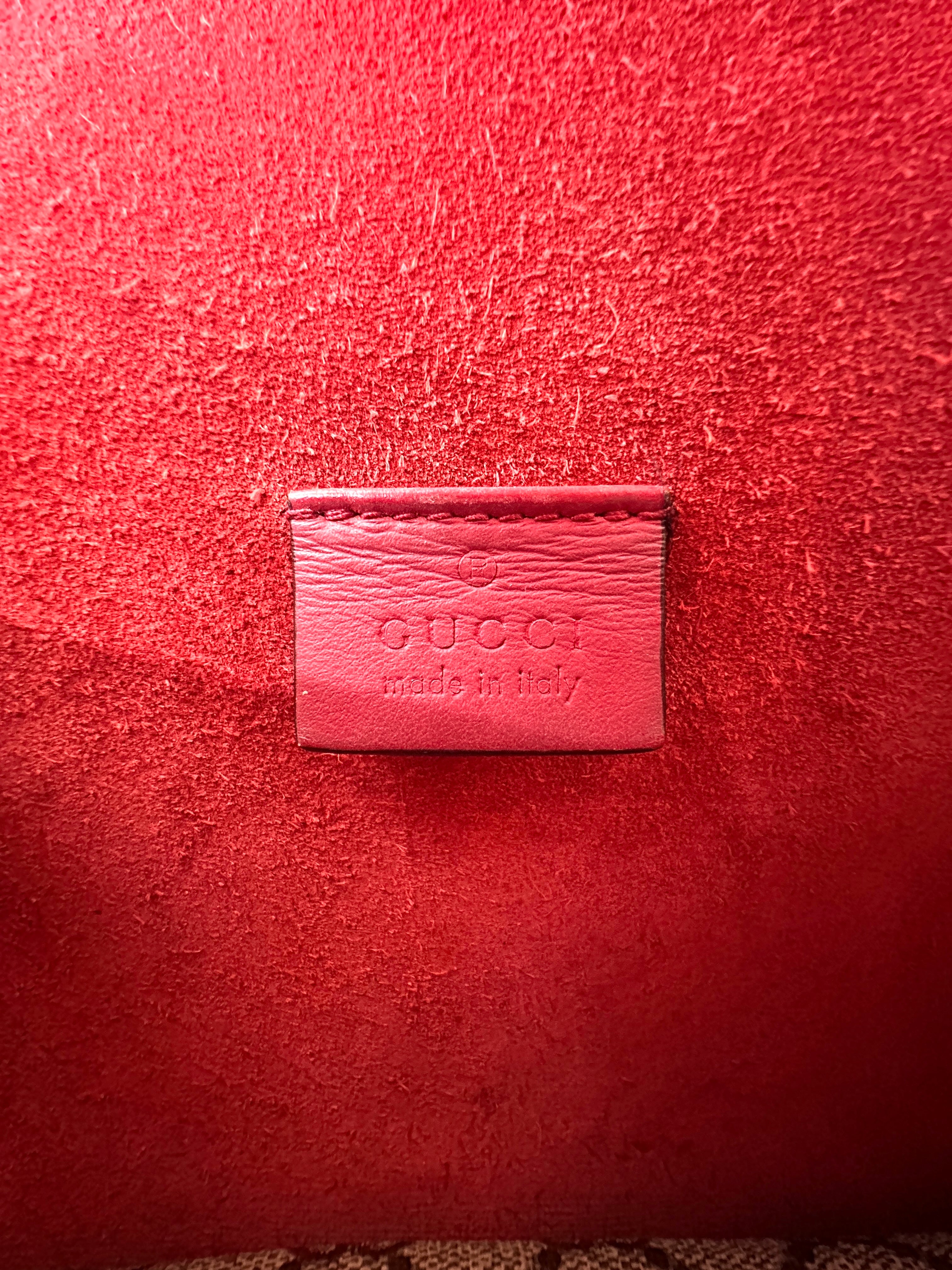 Gucci Dionysus GG Supreme Canvas Small Size Shoulder Bag With Red Tirm GG1124