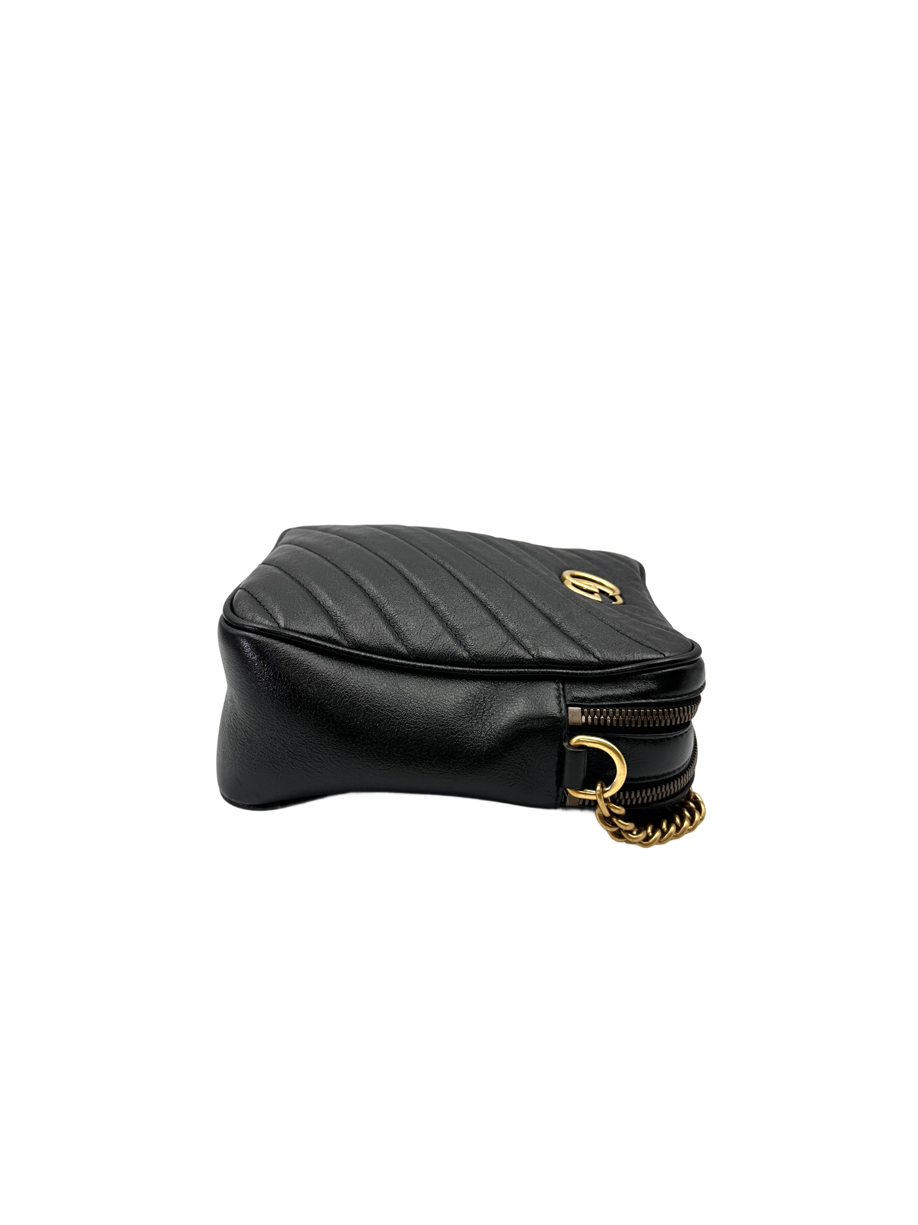 Gucci GG Marmont Black Quilted Leather Chain Bag GG1123