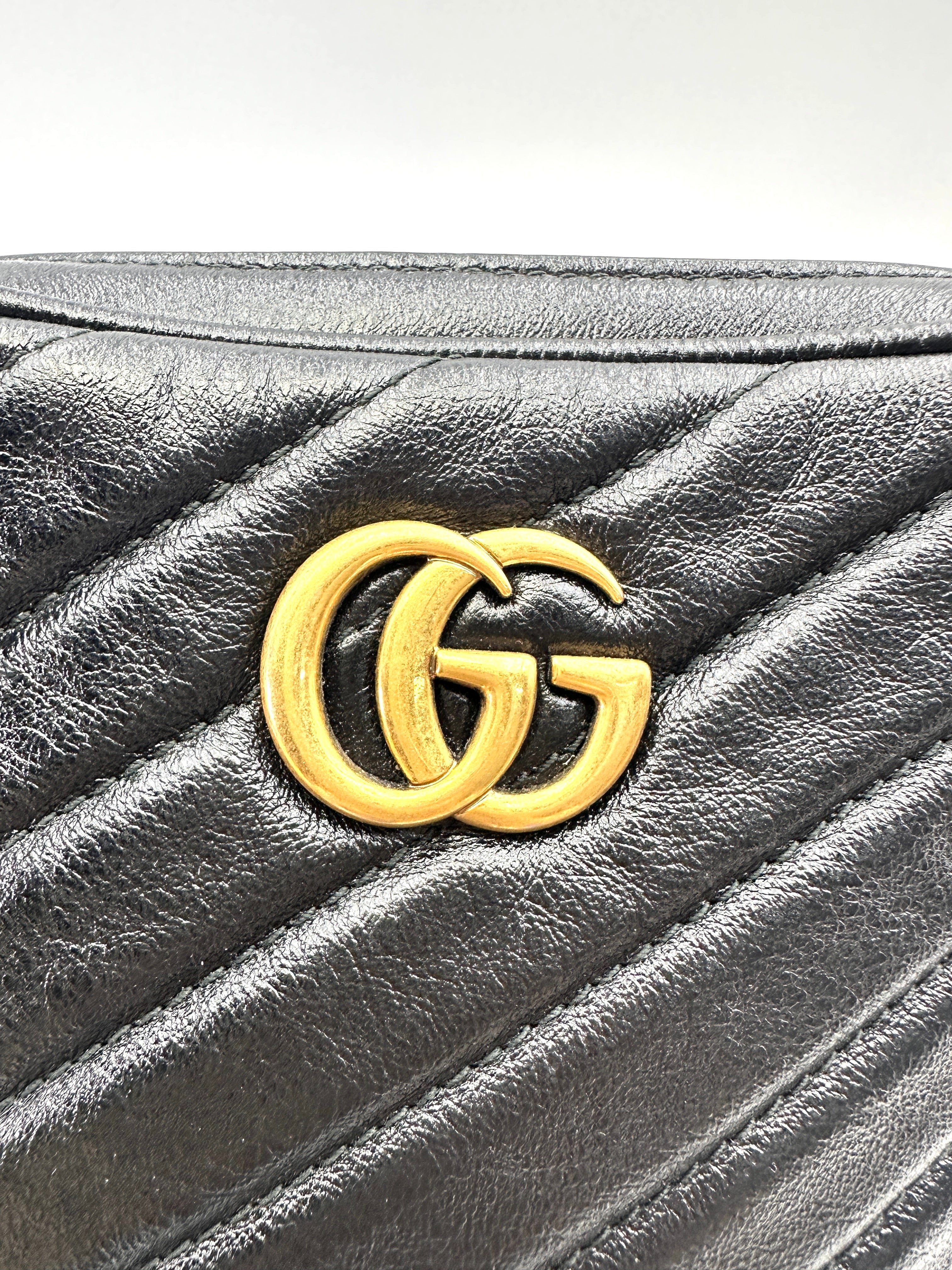 Gucci GG Marmont Black Quilted Leather Chain Bag GG1123
