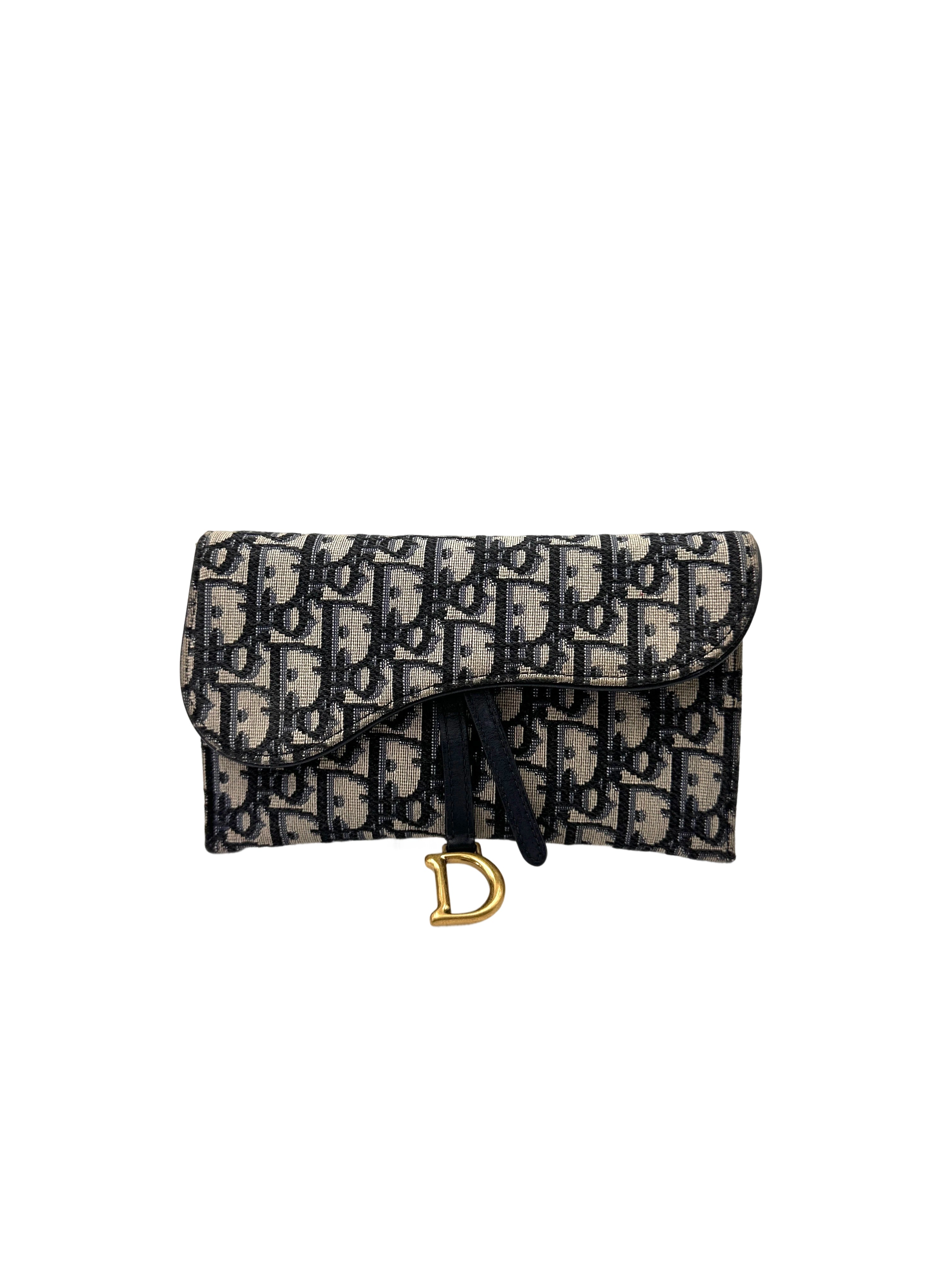 Christian Dior Oblique Saddle Wallet On Chain DR750