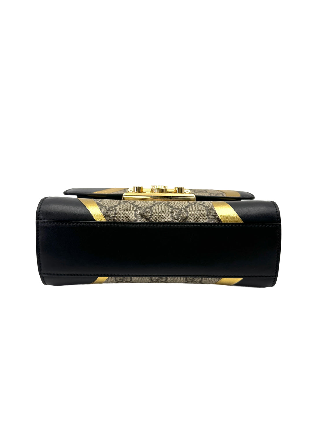 Gucci Padlock Black/Gold GG Canvas Handle Shoulder Bag GG1126