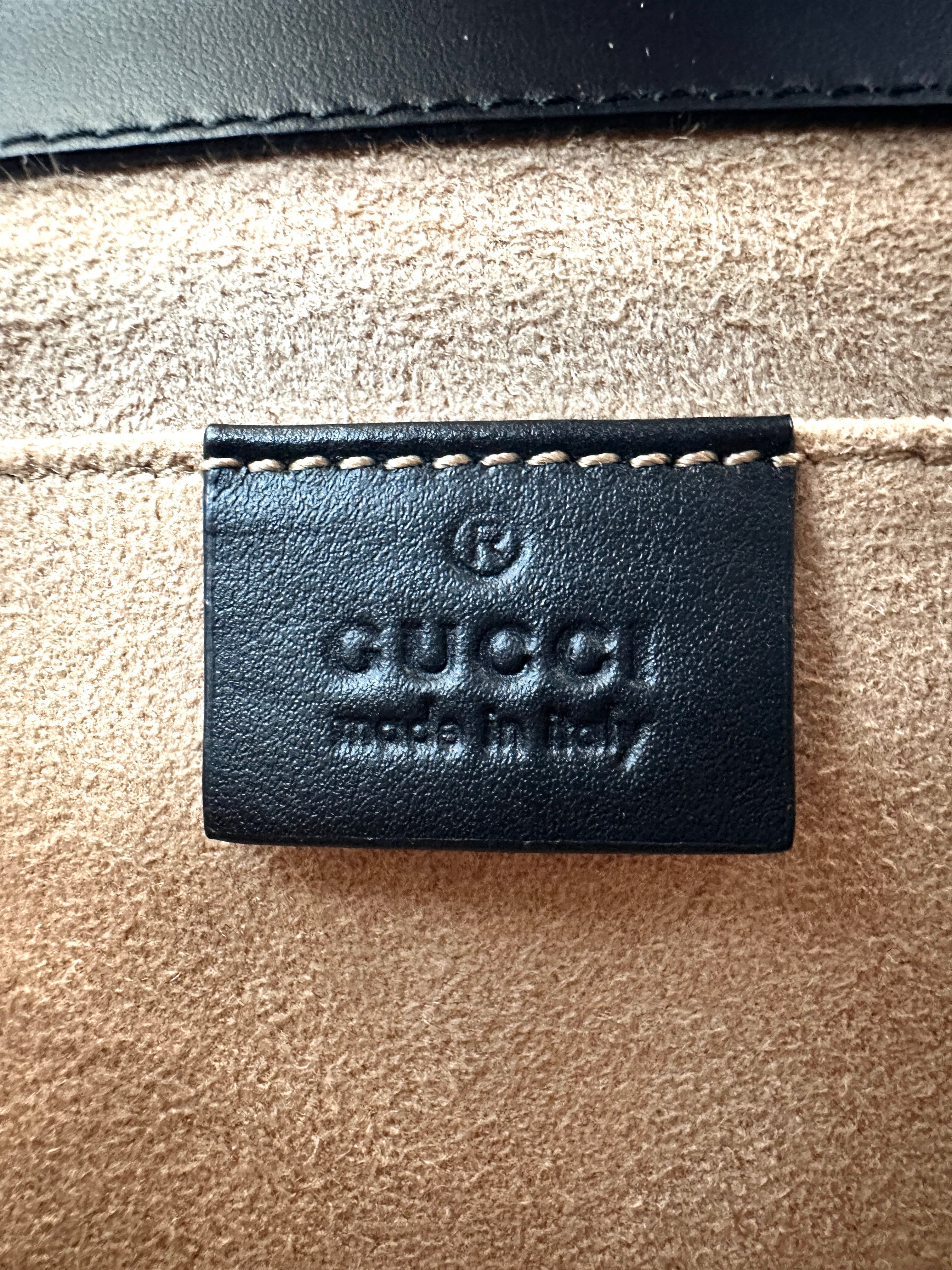Gucci Padlock Black/Gold GG Canvas Handle Shoulder Bag GG1126