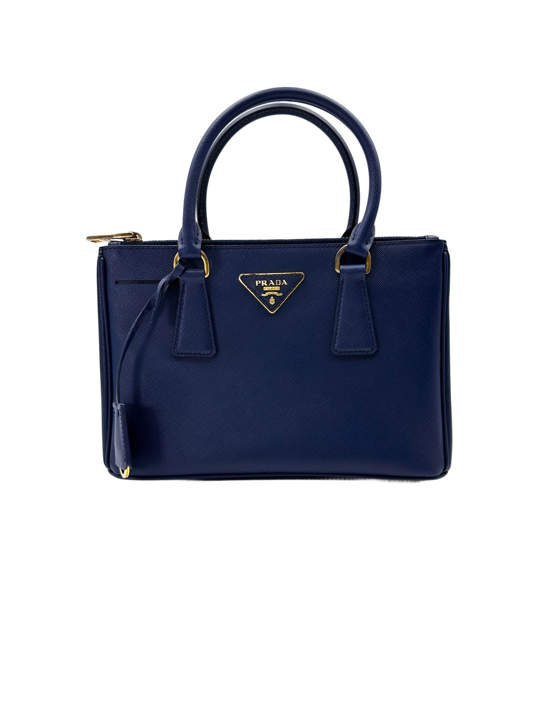Prada Galleria Navy Saffiano Leather Small Size Handle Bag PR399
