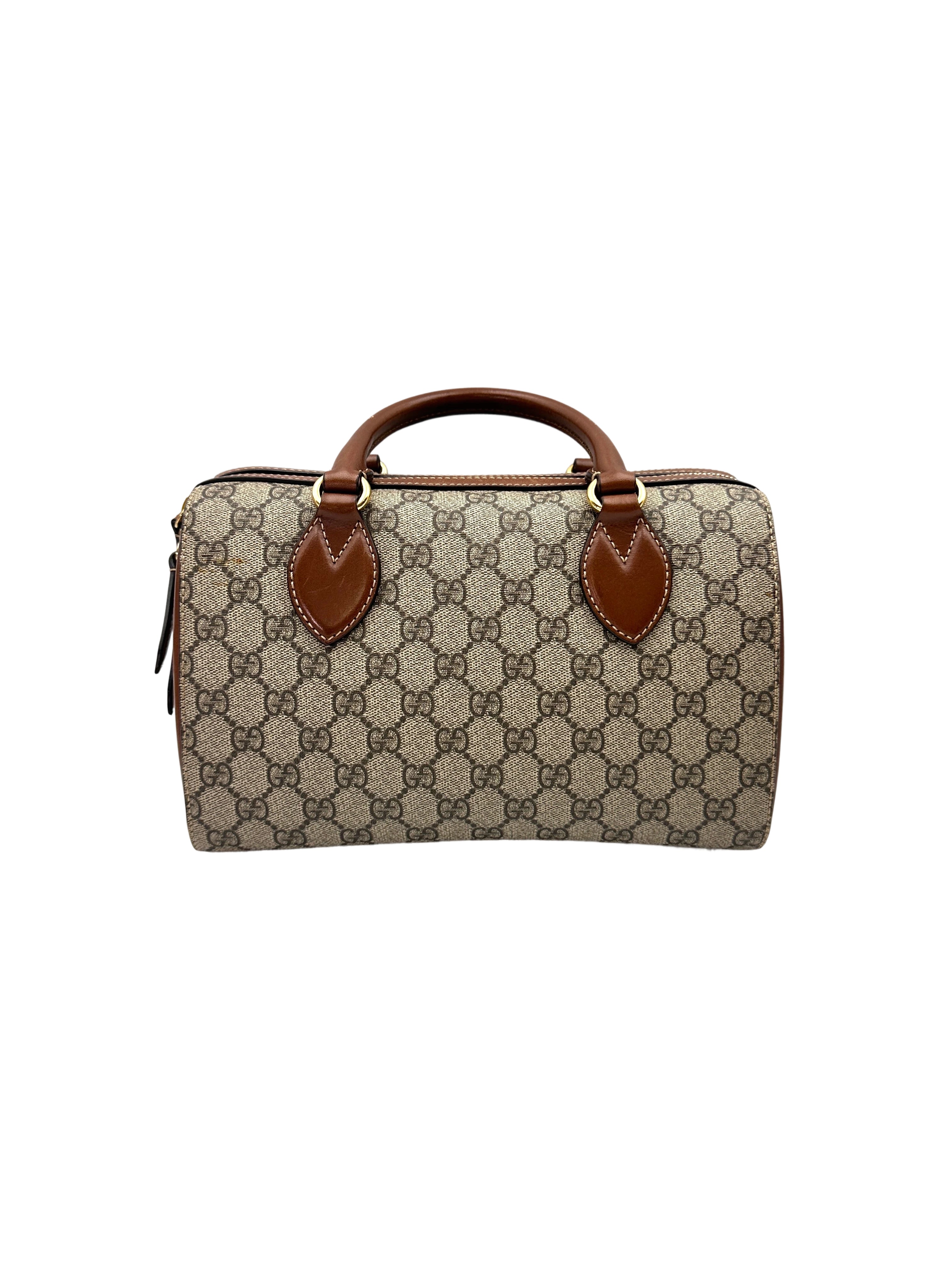 Gucci GG Supreme Canvas Leather Boston Bag GG1125