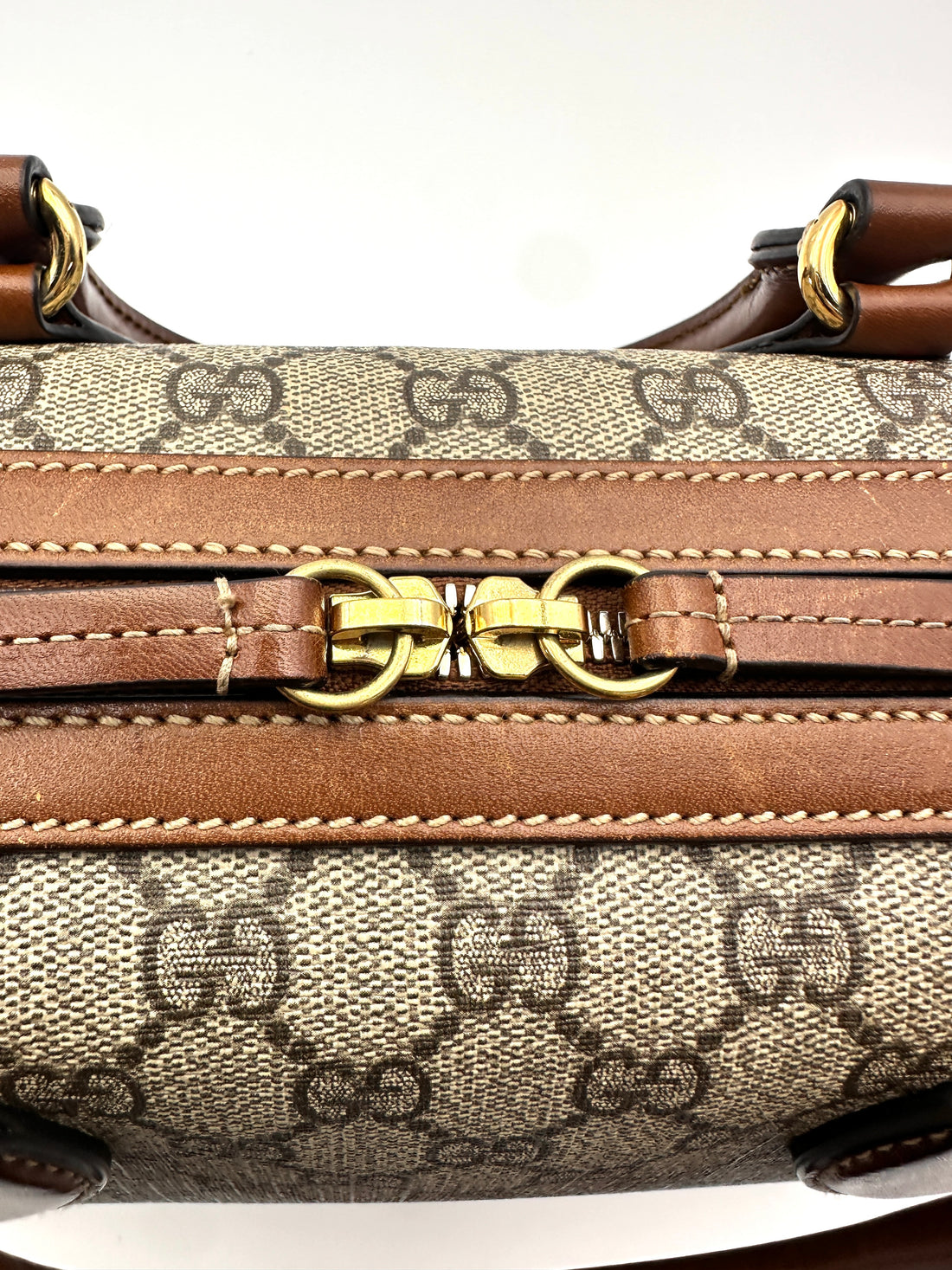 Gucci GG Supreme Canvas Leather Boston Bag GG1125