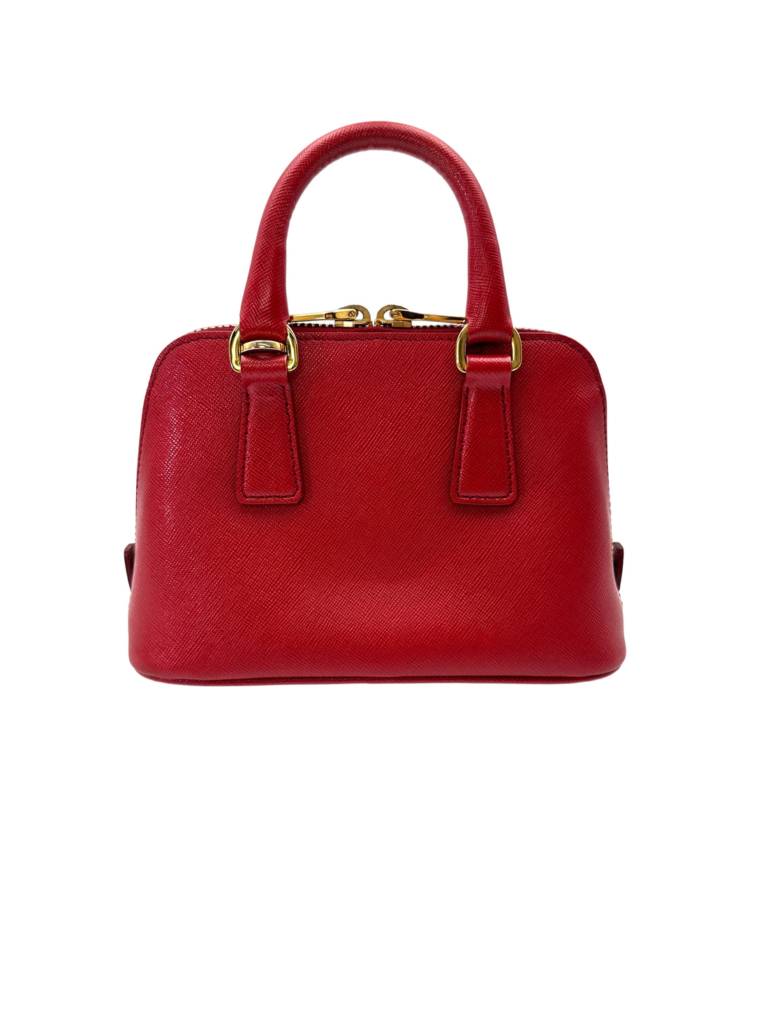 Prada Promenade Red Saffiano Leather Mini Handle Bag PR400