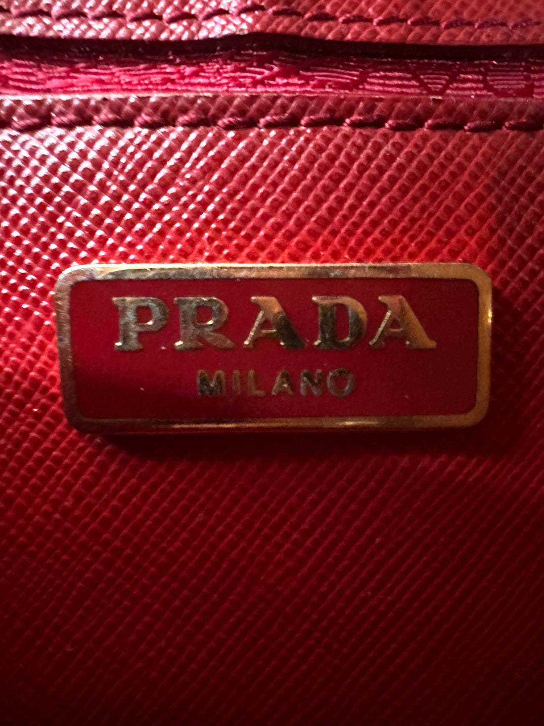 Prada Promenade Red Saffiano Leather Mini Handle Bag PR400