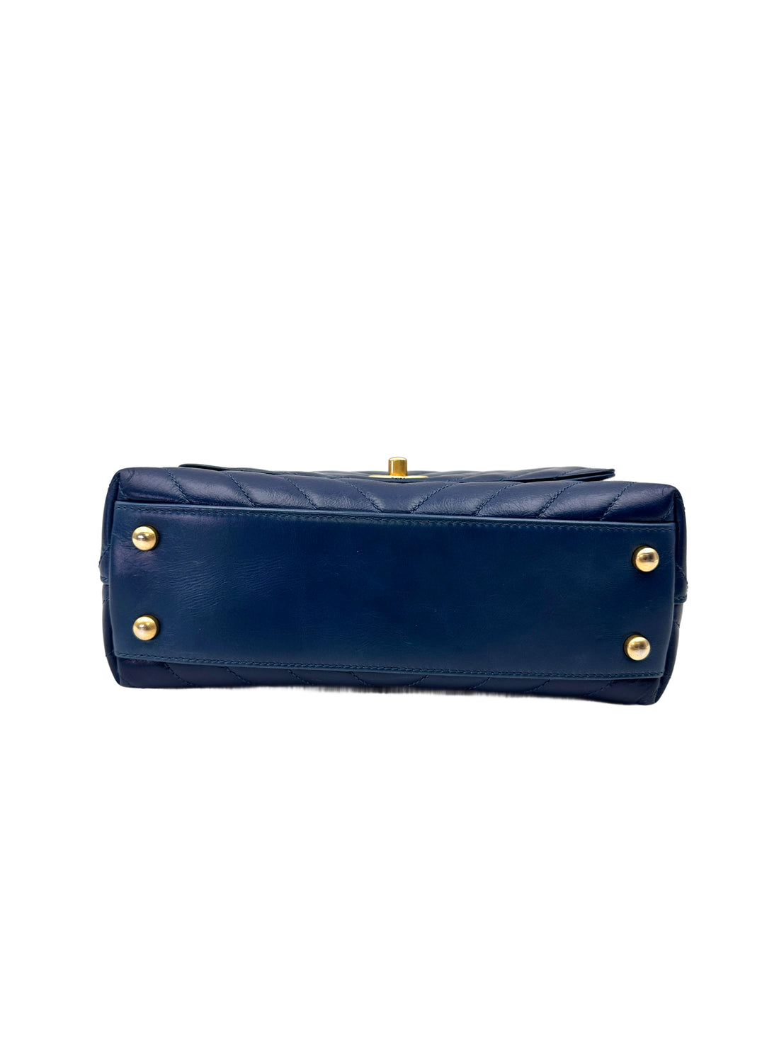 Chanel CoCo Handle Blue Chevron Quilted Leather Shoulder Bag(25***16) CC2046
