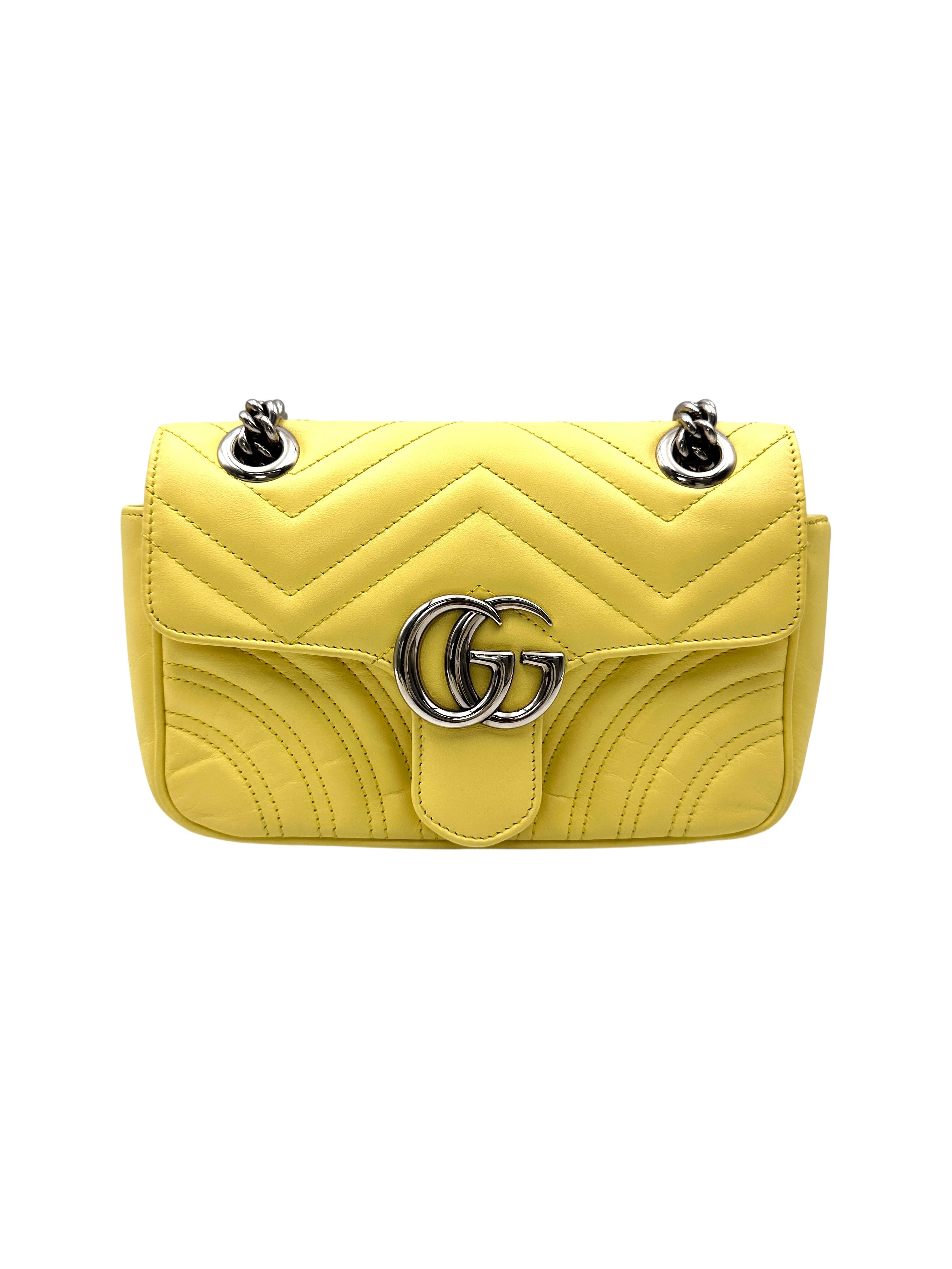Gucci GG Marmont Yellow Matelasse Leather Shoulder Bag GG1133