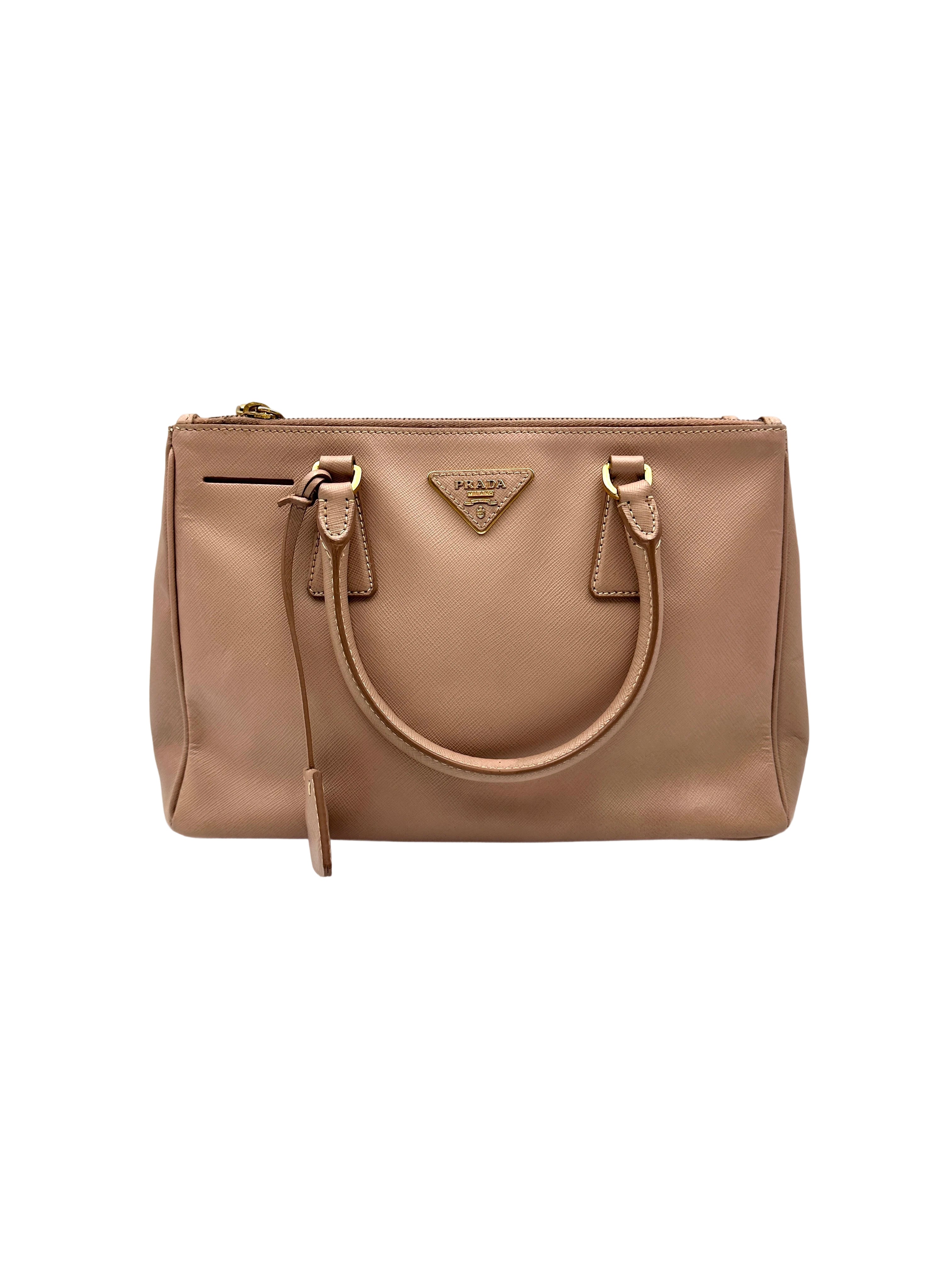 Prada Galleria Pink Saffiano Leather Handle Bag PR401