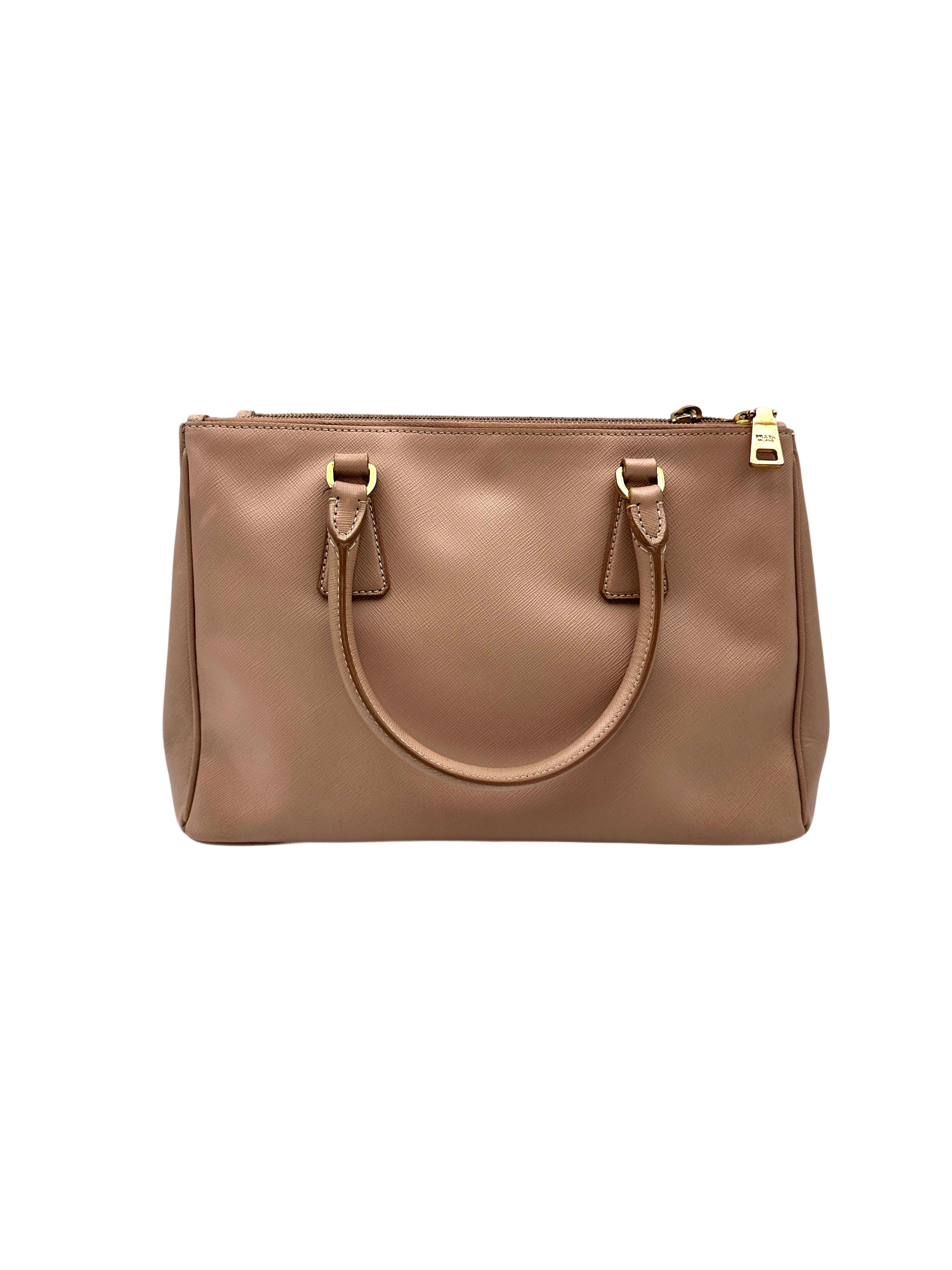 Prada Galleria Pink Saffiano Leather Handle Bag PR401