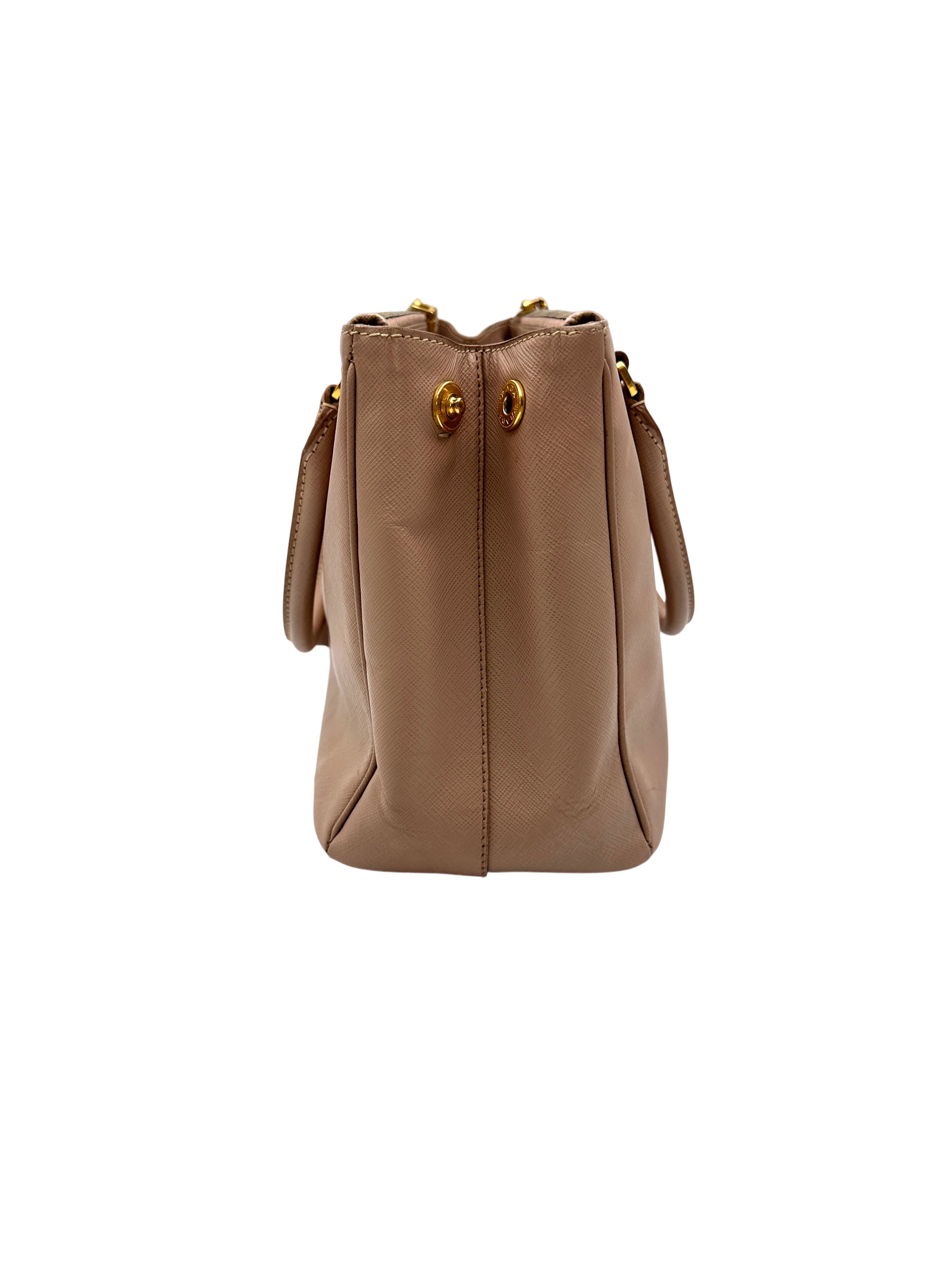 Prada Galleria Pink Saffiano Leather Handle Bag PR401