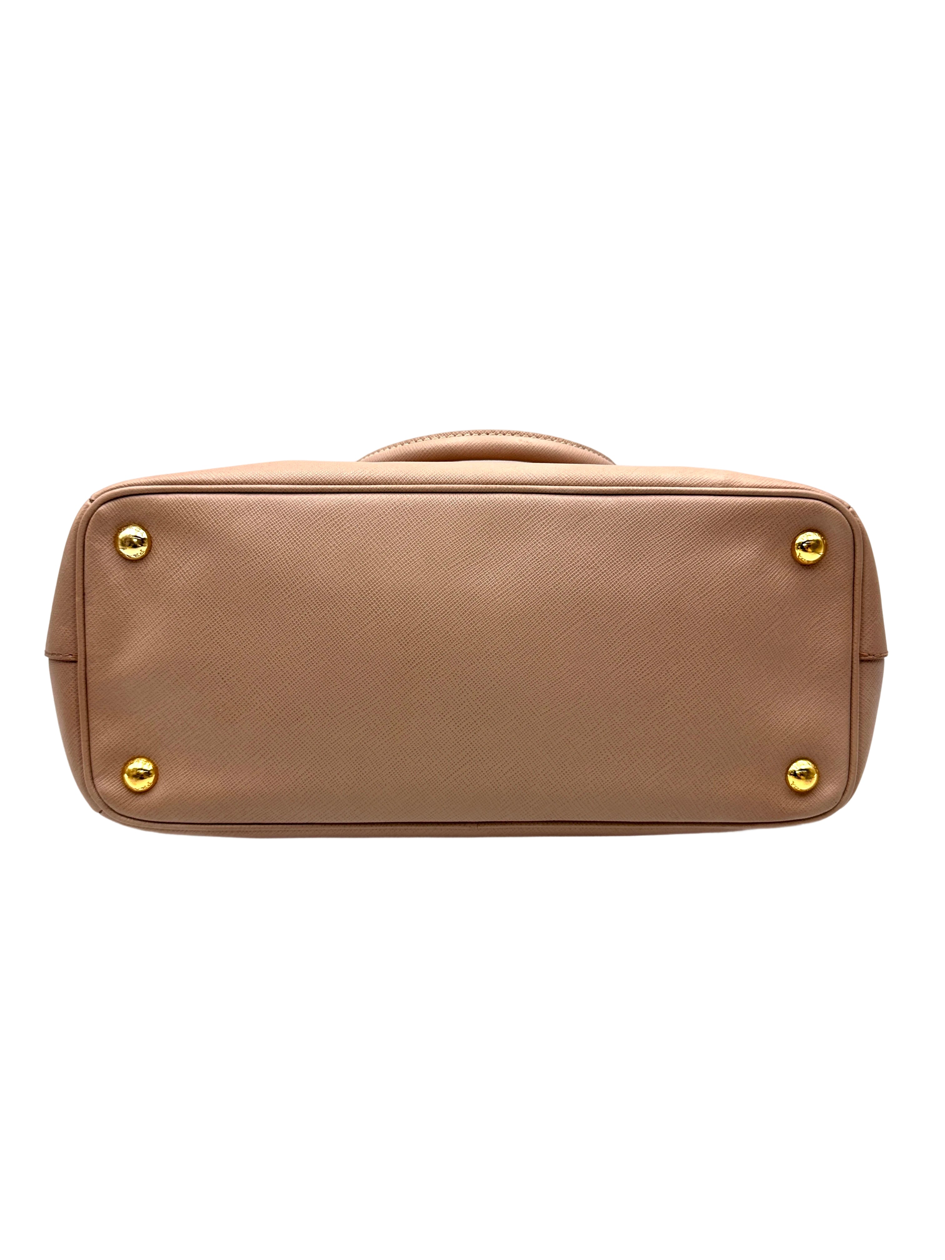Prada Galleria Pink Saffiano Leather Handle Bag PR401