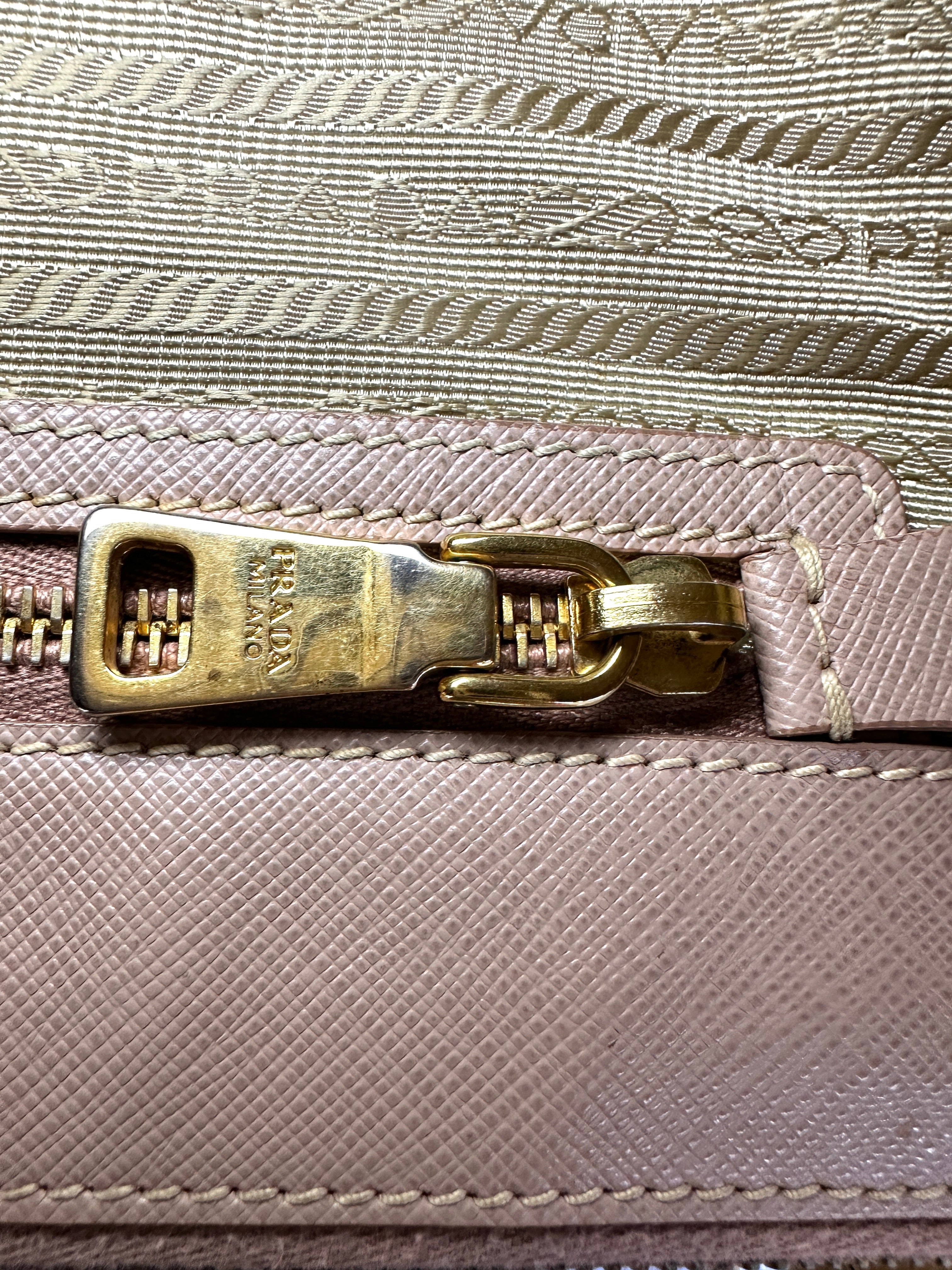 Prada Galleria Pink Saffiano Leather Handle Bag PR401