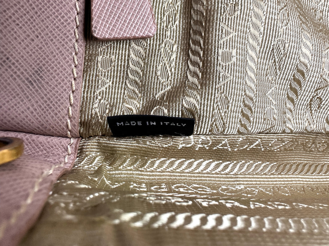 Prada Galleria Pink Saffiano Leather Handle Bag PR401