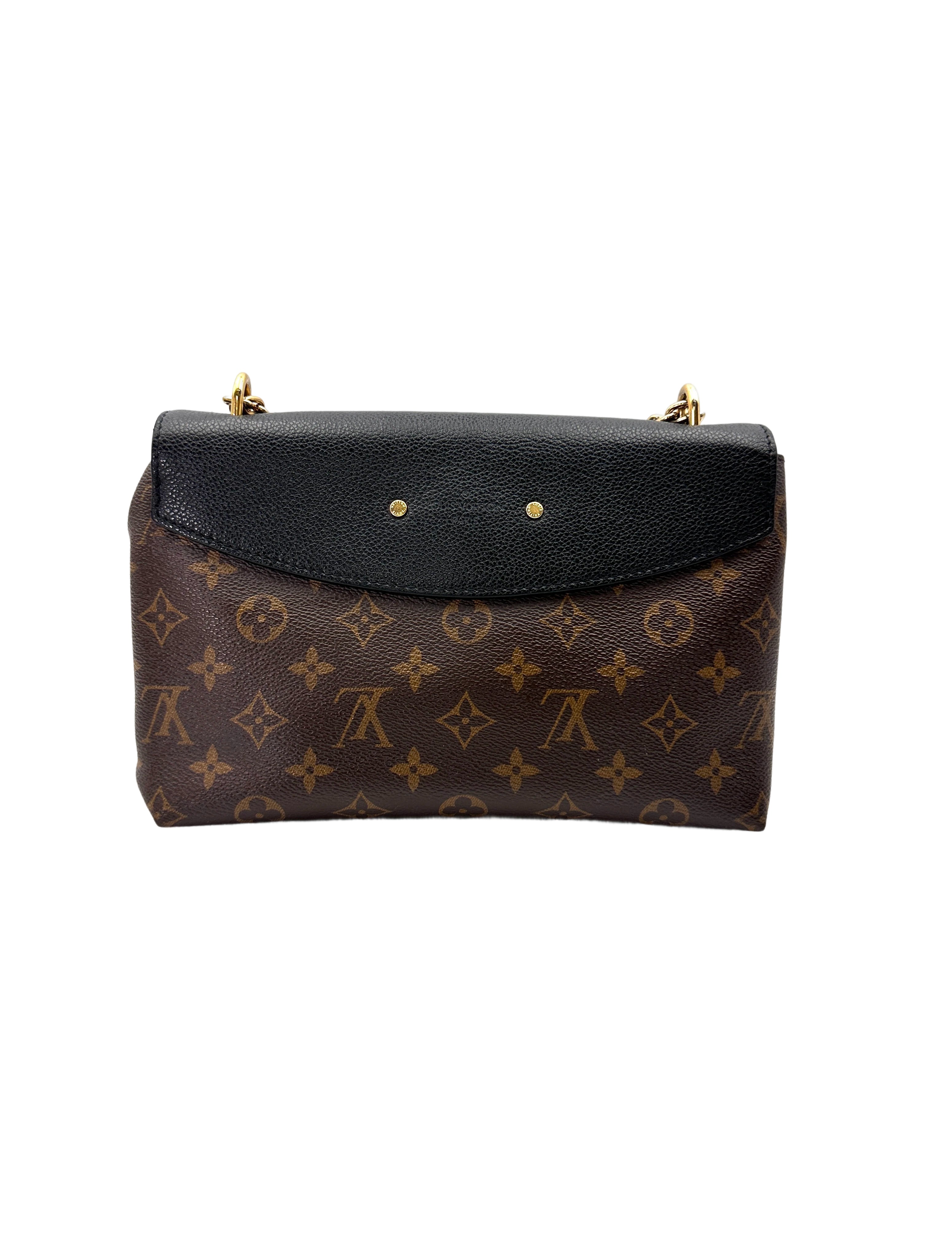 Louis Vuitton Vavin Damier Ebene & Black Leather Canvas Wallet On Chain LV2866