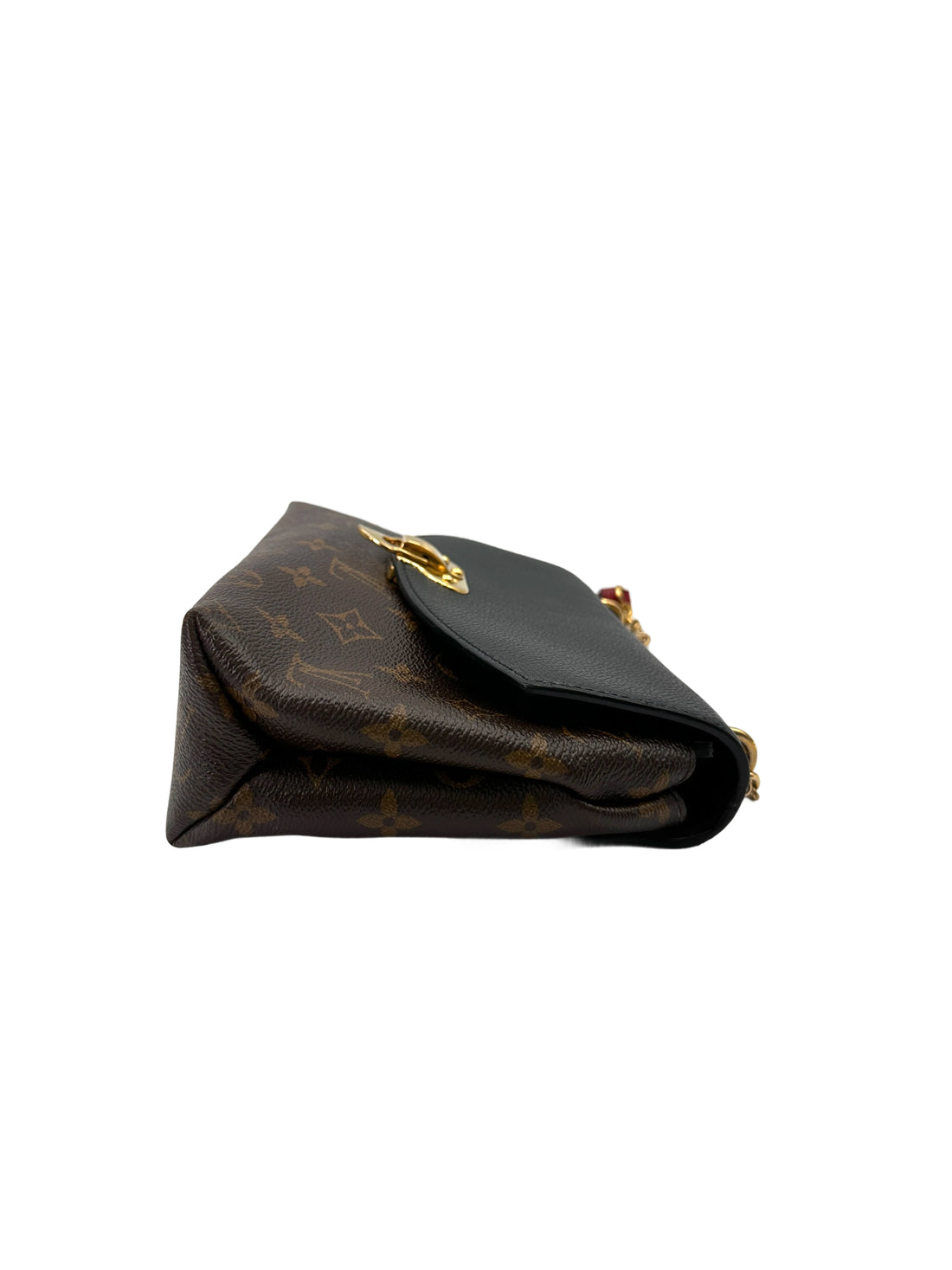 Louis Vuitton Vavin Damier Ebene & Black Leather Canvas Wallet On Chain LV2866