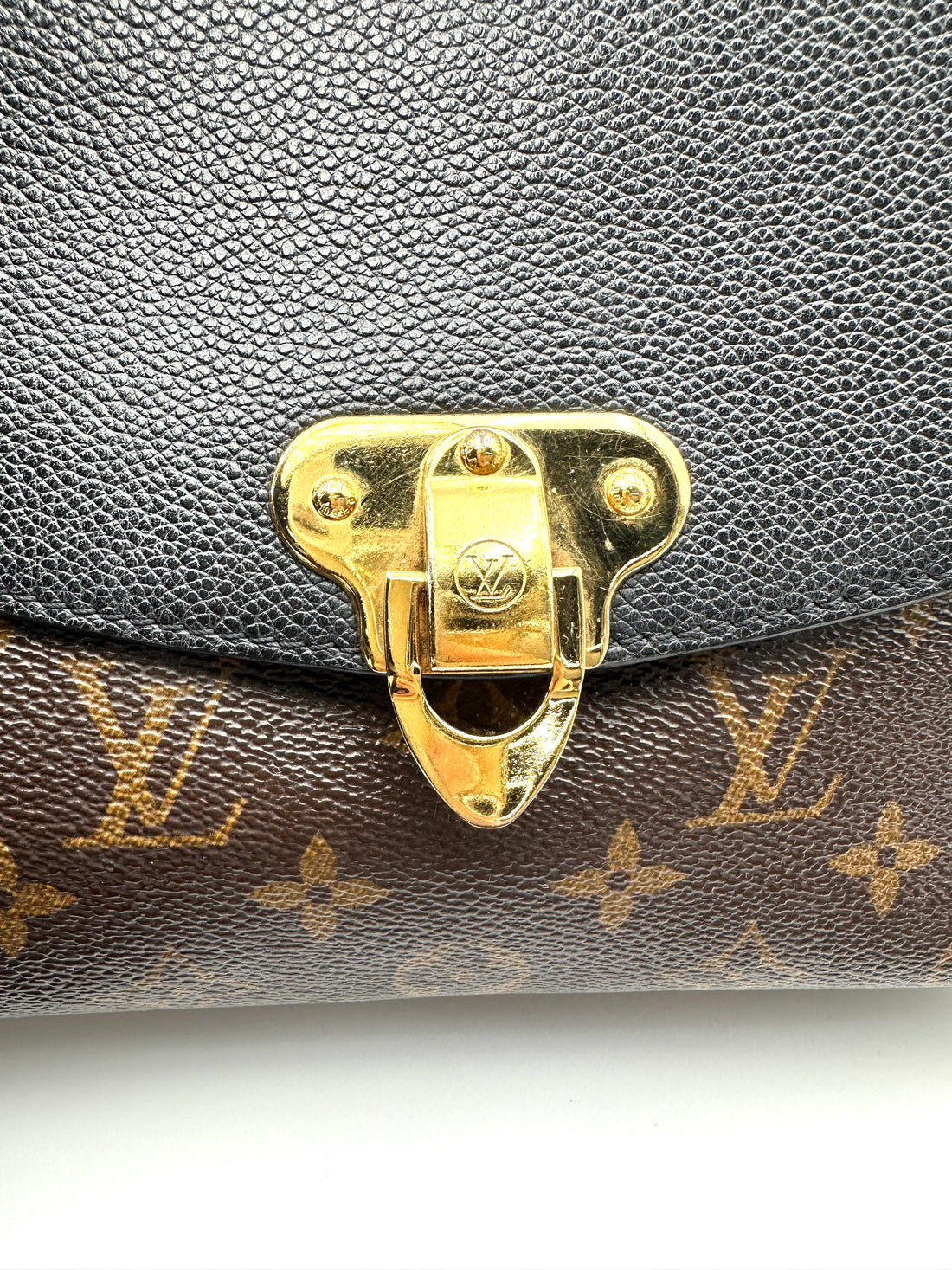 Louis Vuitton Vavin Damier Ebene & Black Leather Canvas Wallet On Chain LV2866