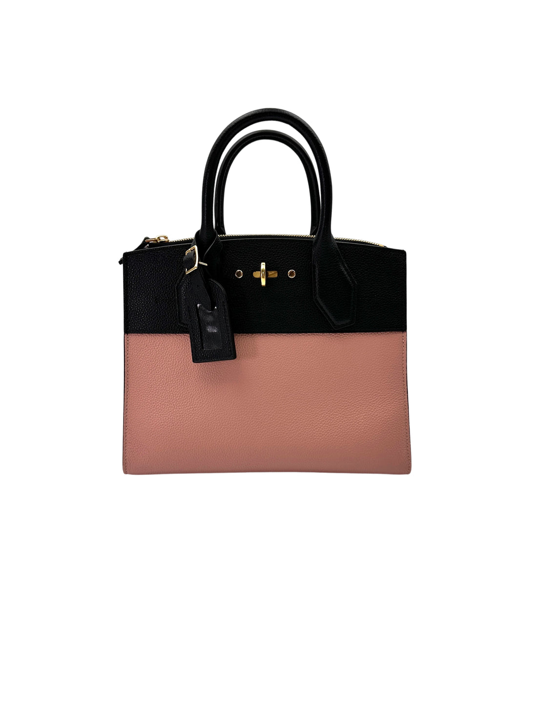 Louis Vuitton City Steamer PM Black/Pink Grained Leather Handle Bag LV2868