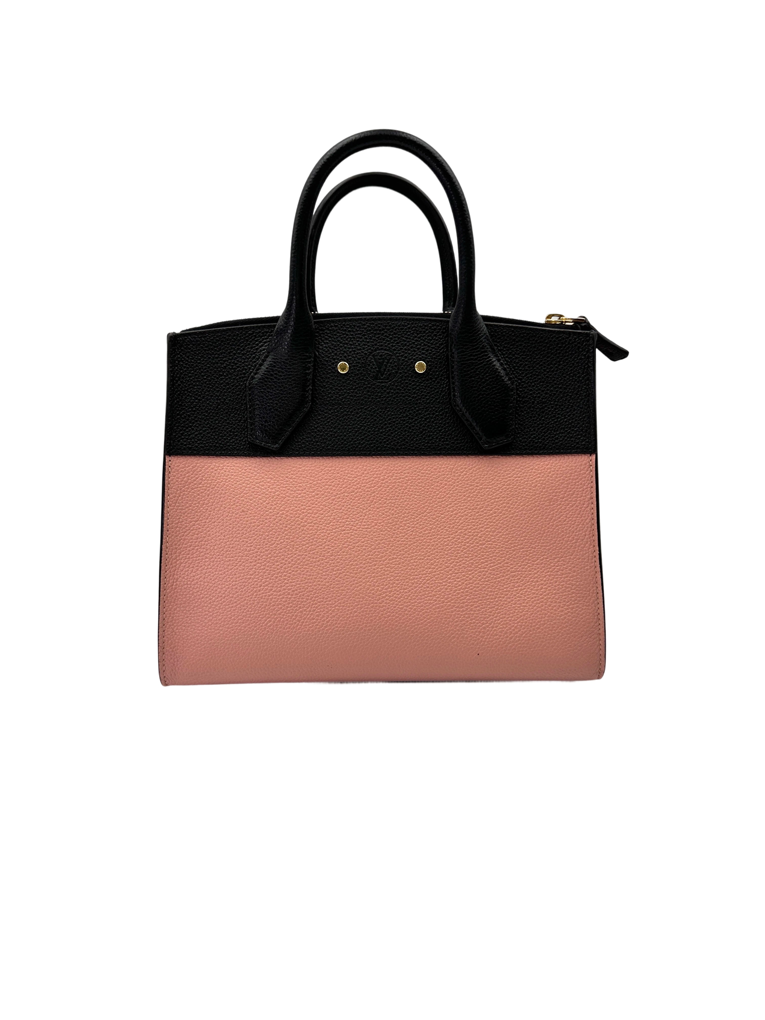 Louis Vuitton City Steamer PM Black/Pink Grained Leather Handle Bag LV2868