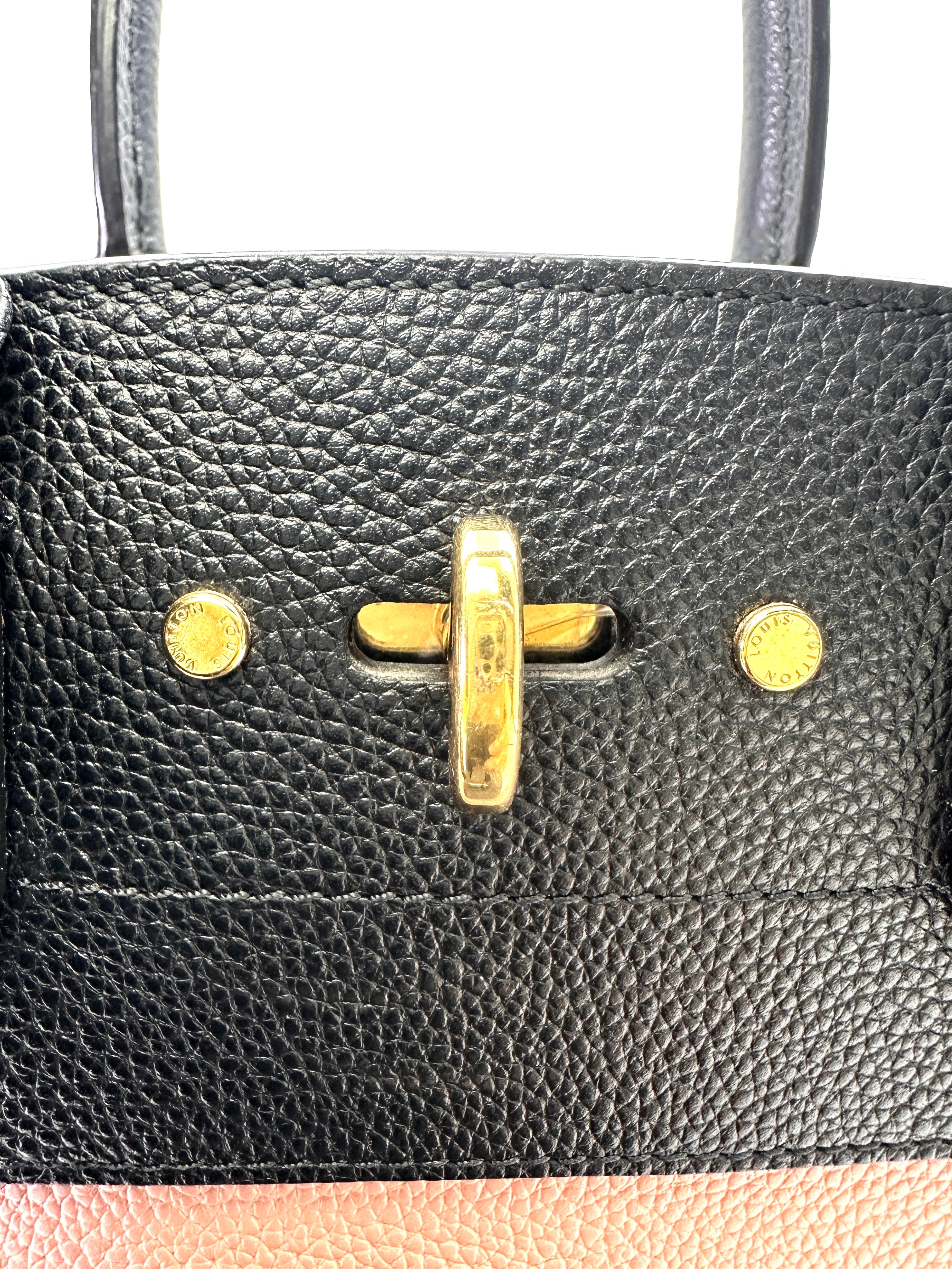 Louis Vuitton City Steamer PM Black/Pink Grained Leather Handle Bag LV2868