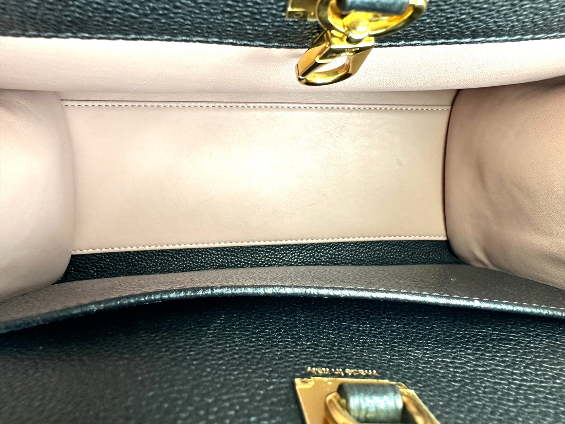 Louis Vuitton City Steamer PM Black/Pink Grained Leather Handle Bag LV2868