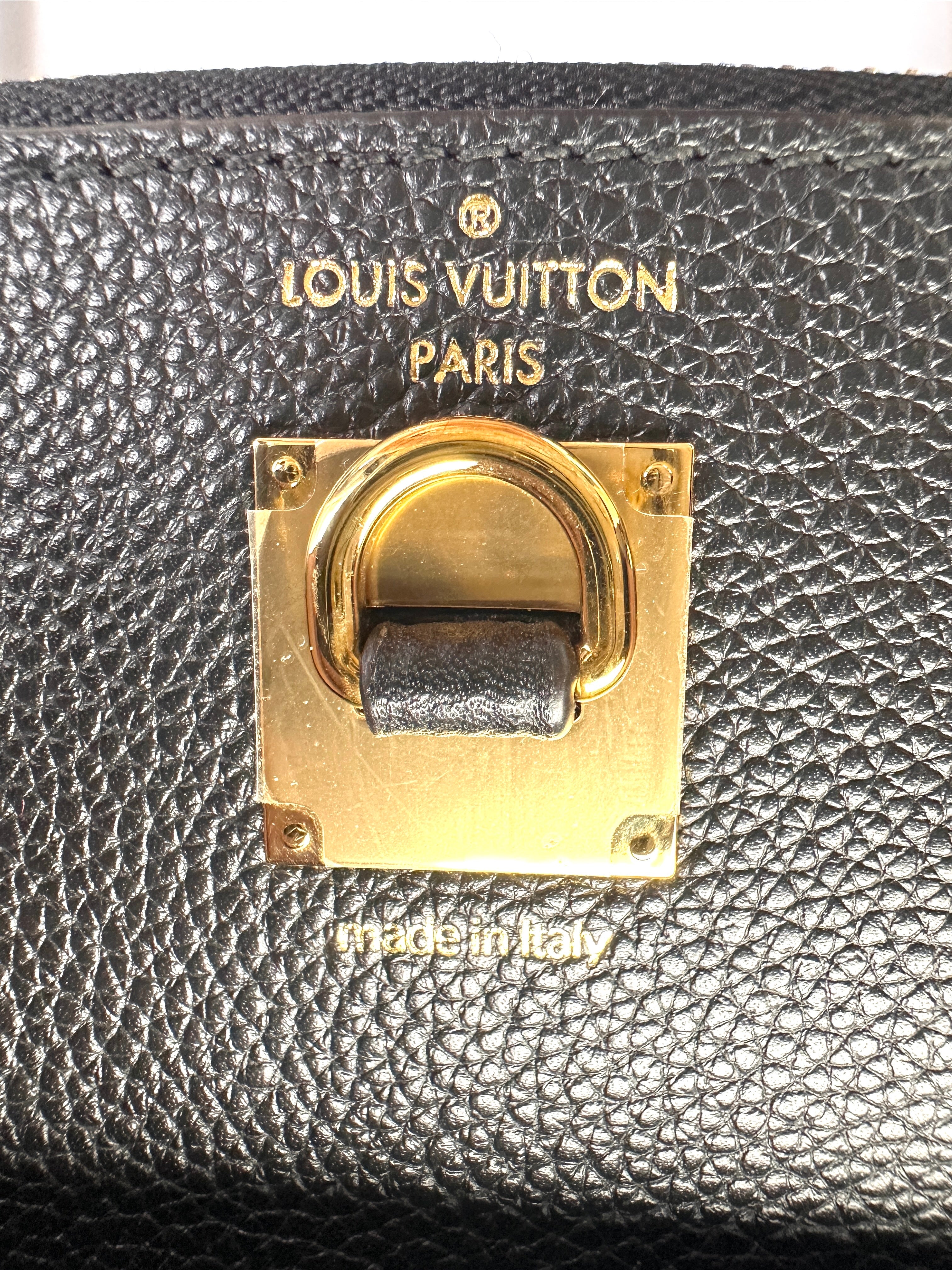 Louis Vuitton City Steamer PM Black/Pink Grained Leather Handle Bag LV2868