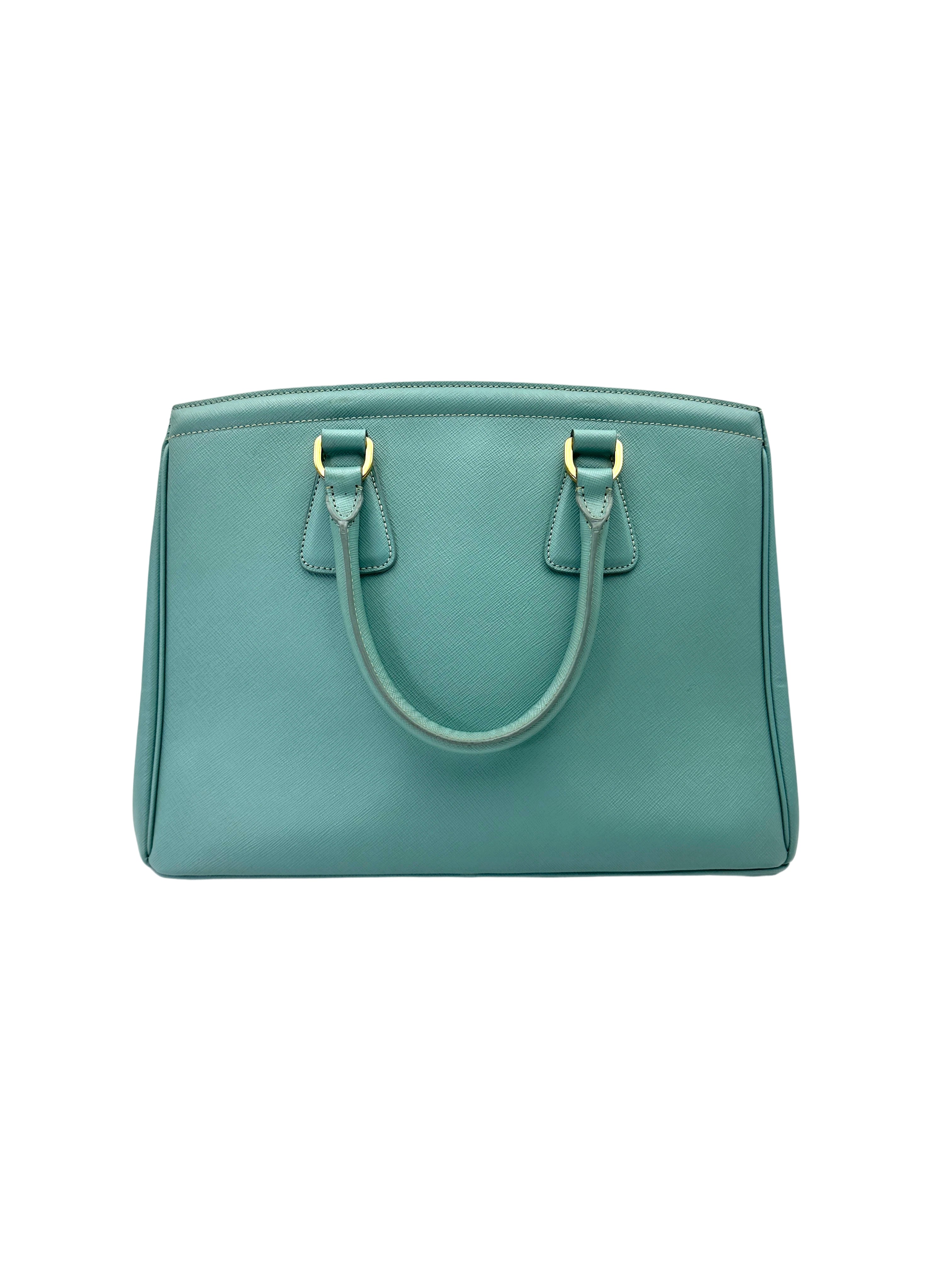 Prada Galleria Blue Saffiano Leather Handle Bag PR403