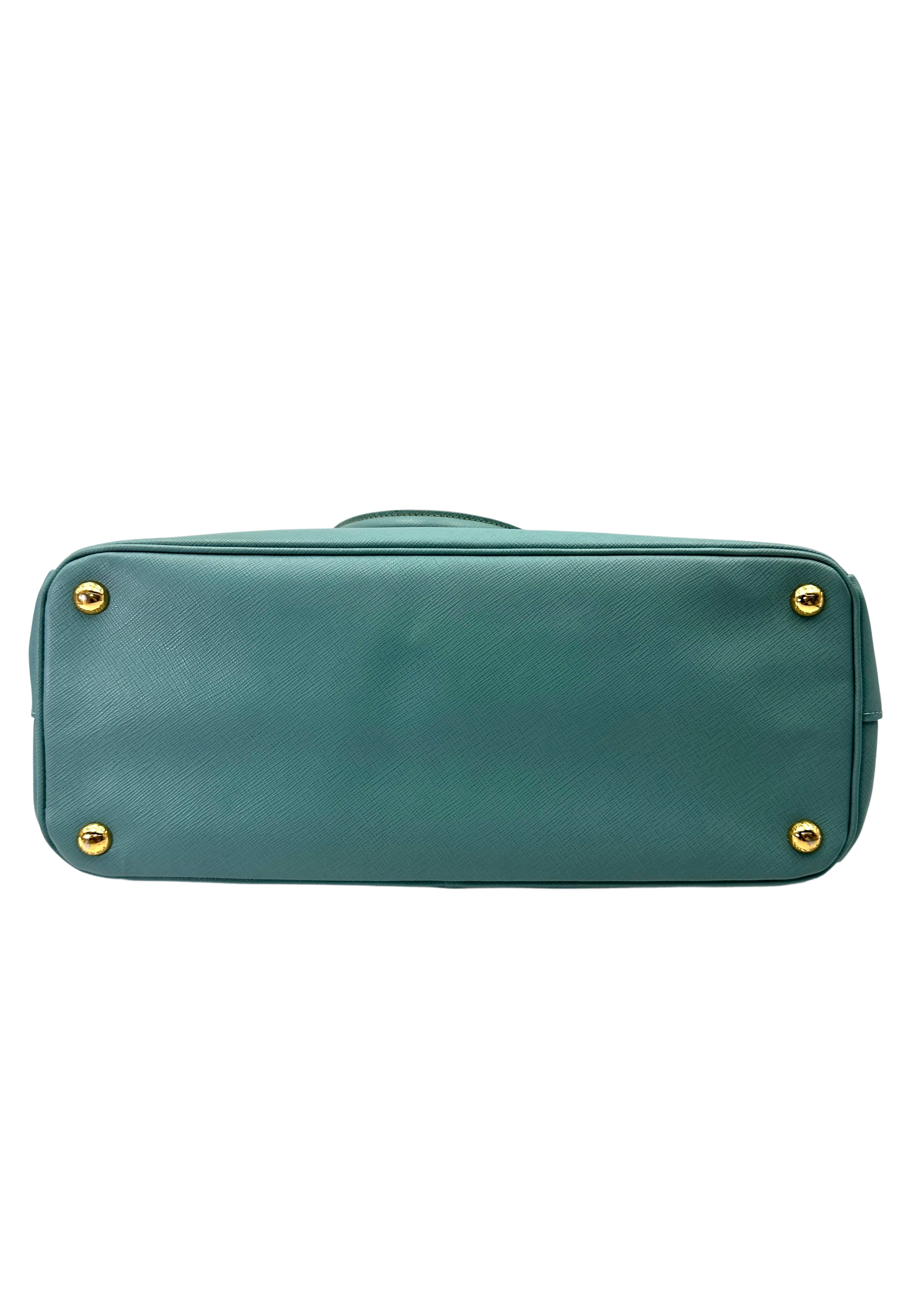 Prada Galleria Blue Saffiano Leather Handle Bag PR403