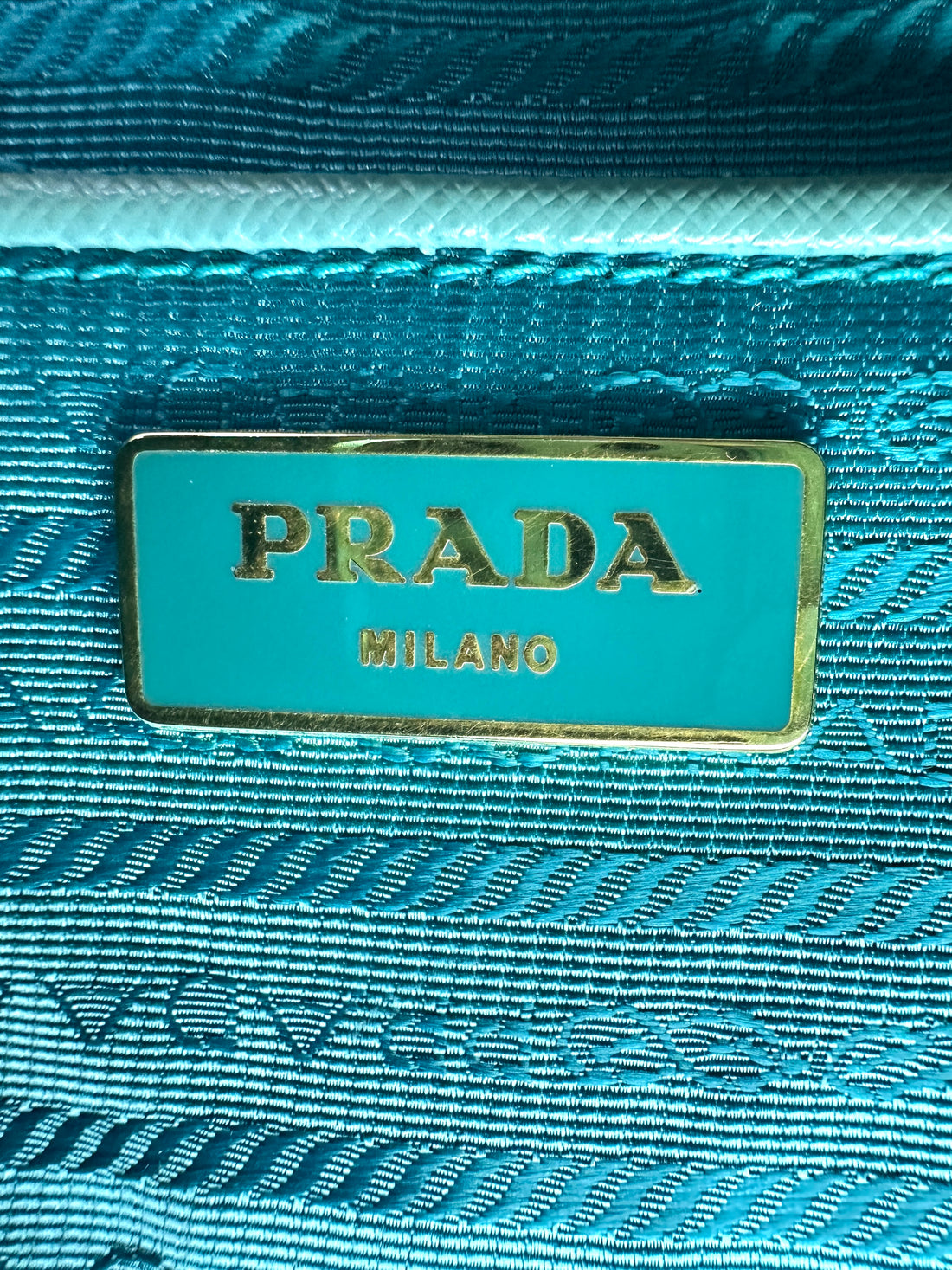 Prada Galleria Blue Saffiano Leather Handle Bag PR403