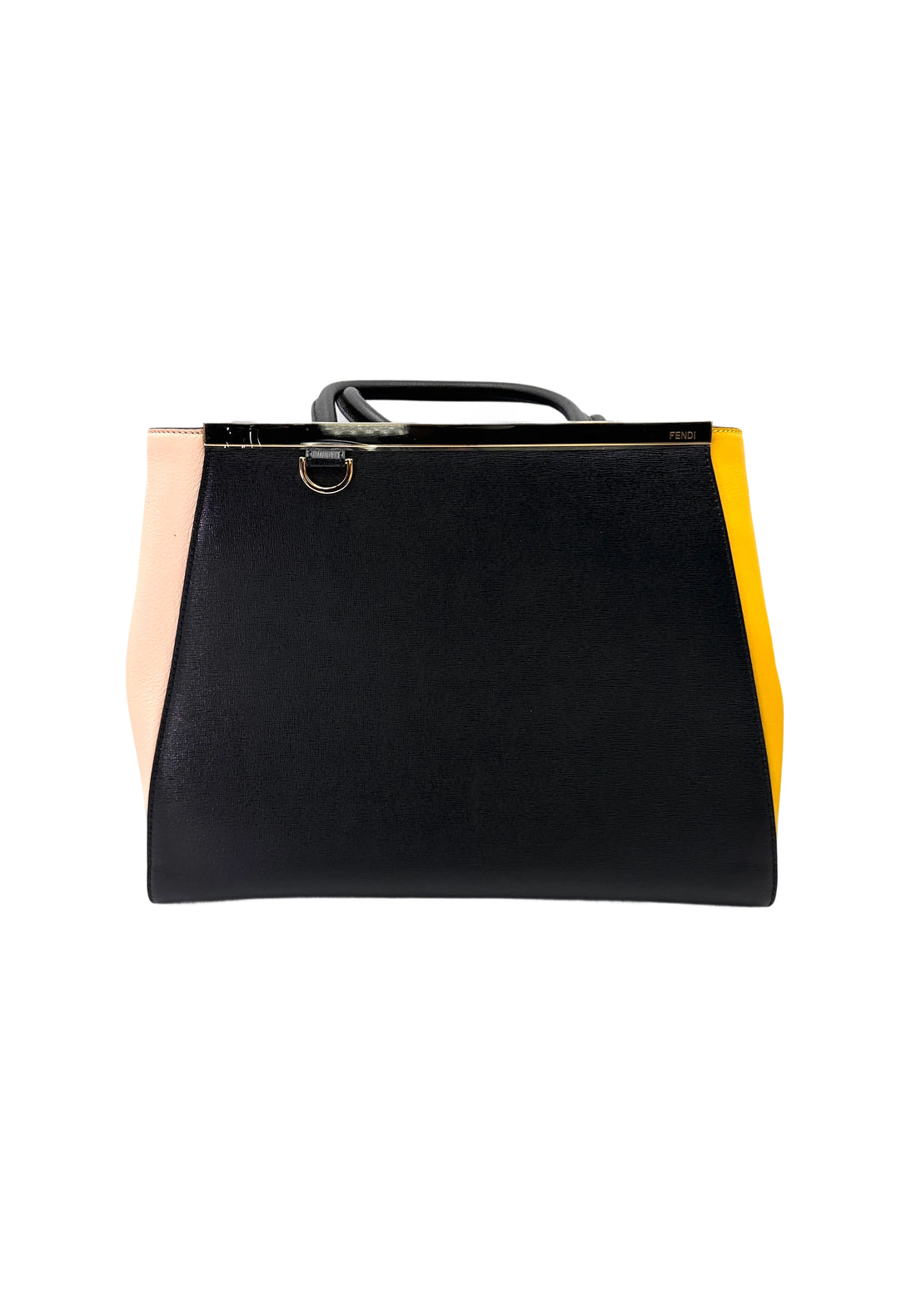 Fendi 2Jours Black Leather Medium Size Handle Bag FF108