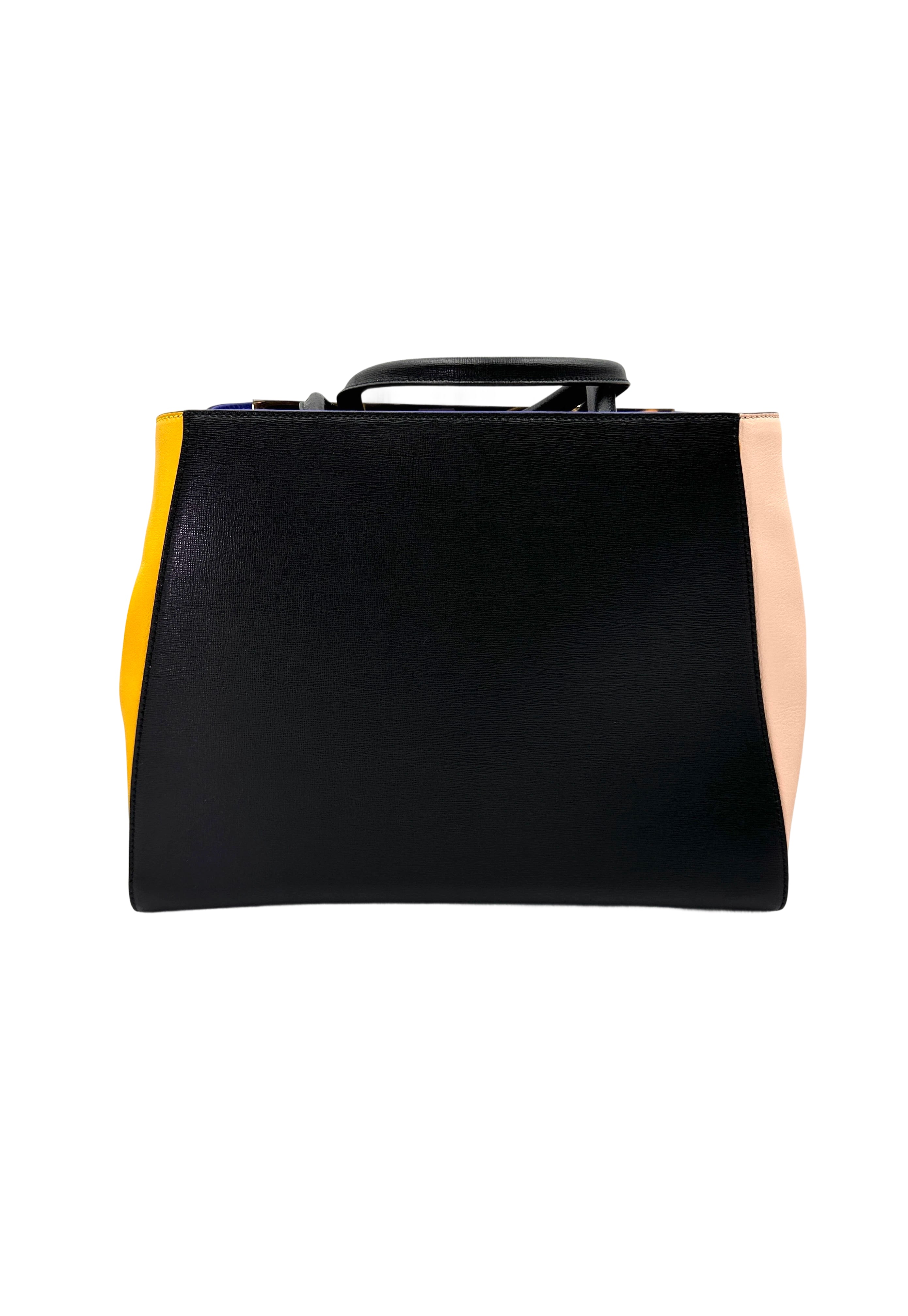 Fendi 2Jours Black Leather Medium Size Handle Bag FF108