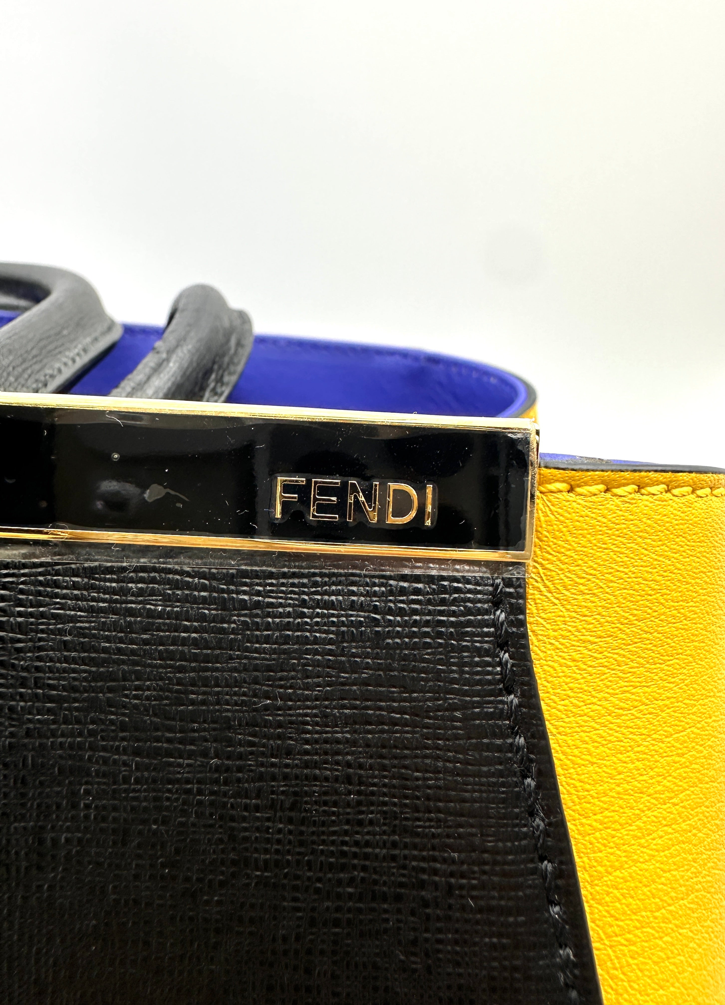 Fendi 2Jours Black Leather Medium Size Handle Bag FF108