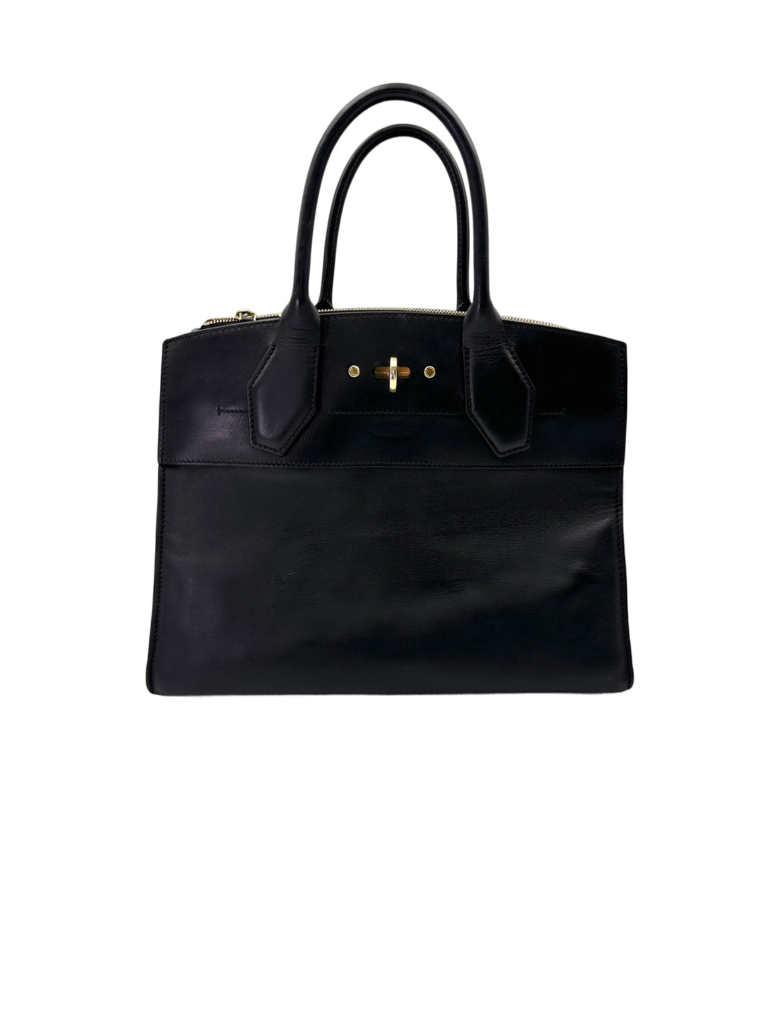 Louis Vuitton City Steamer Black Grained Leather Handle Bag LV2867