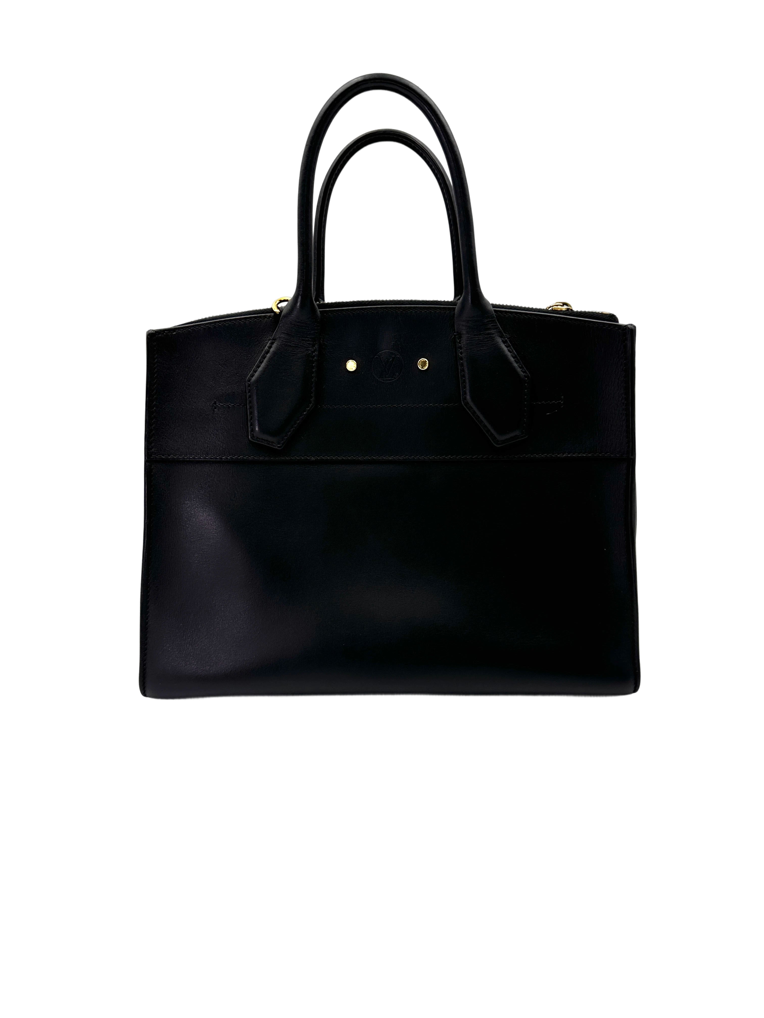 Louis Vuitton City Steamer Black Grained Leather Handle Bag LV2867